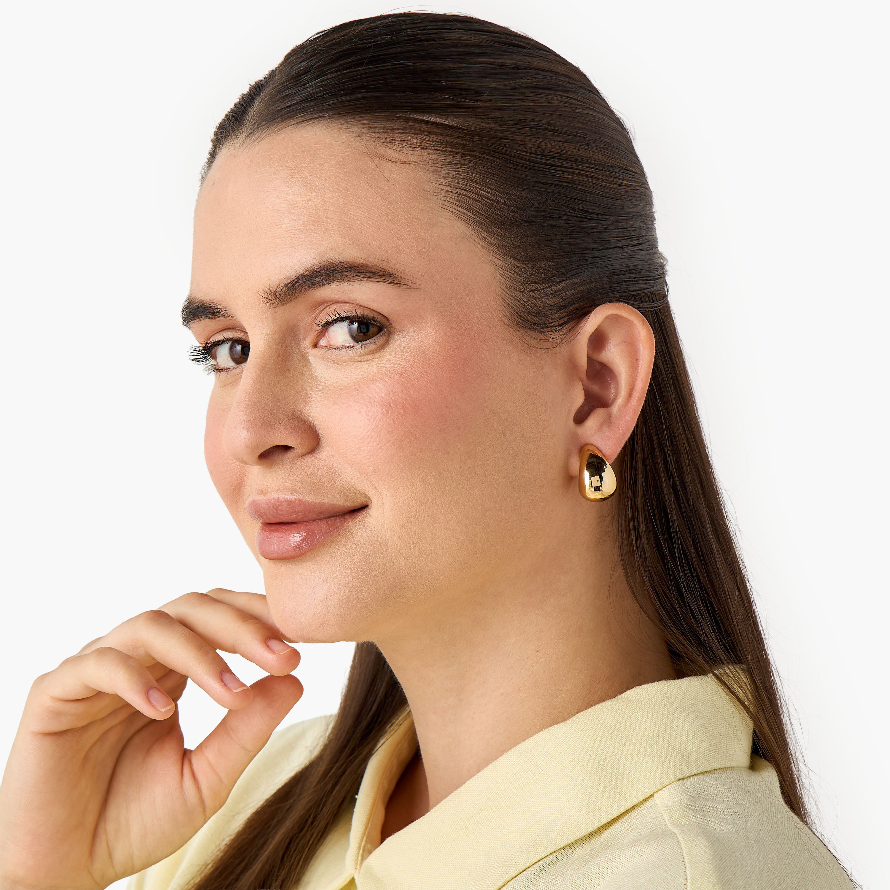 Pack of 3 Gold Tone Hoop Earrings with Pushback Closure-women-watchesandjewellery-jewellery-earrings-image-2