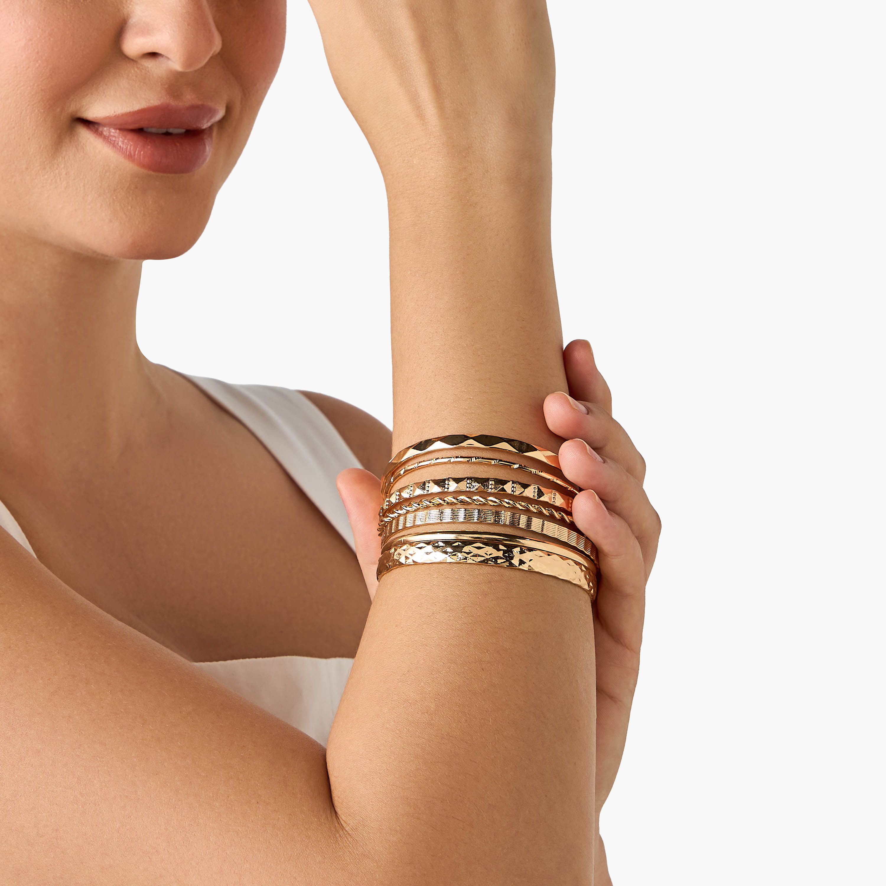 Pack of 7 Gold Tone Bangle-women-watchesandjewellery-jewellery-banglesandbracelets-image-2