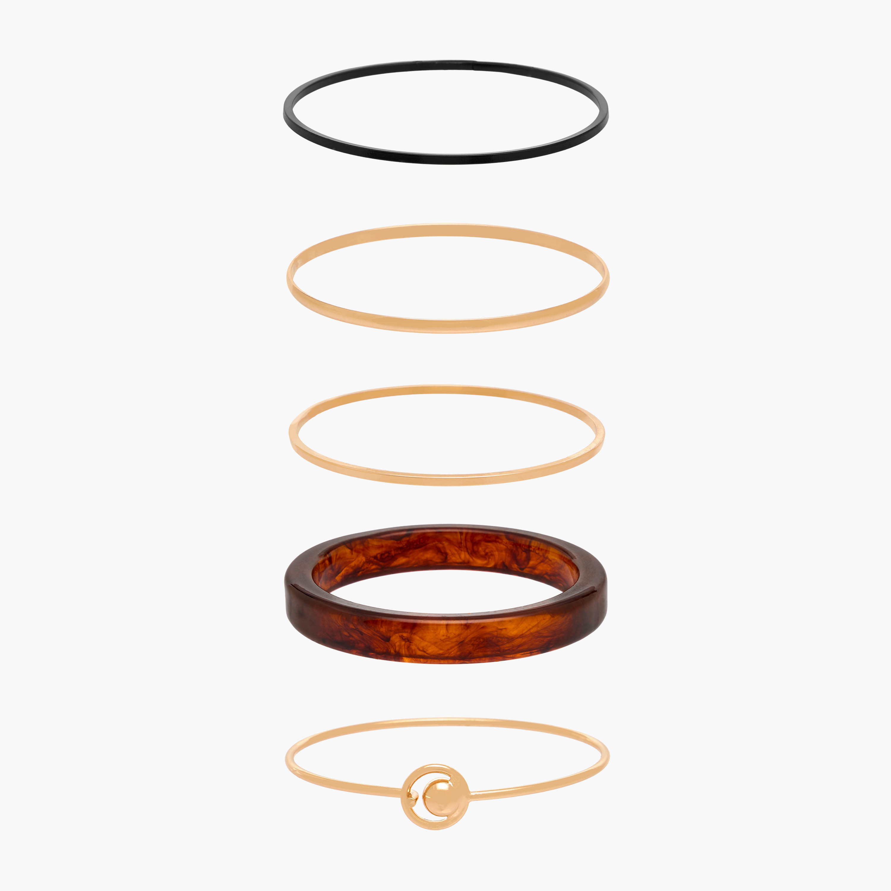 Pack of 5 Resin Metallic Bangle-women-watchesandjewellery-jewellery-banglesandbracelets-image-1