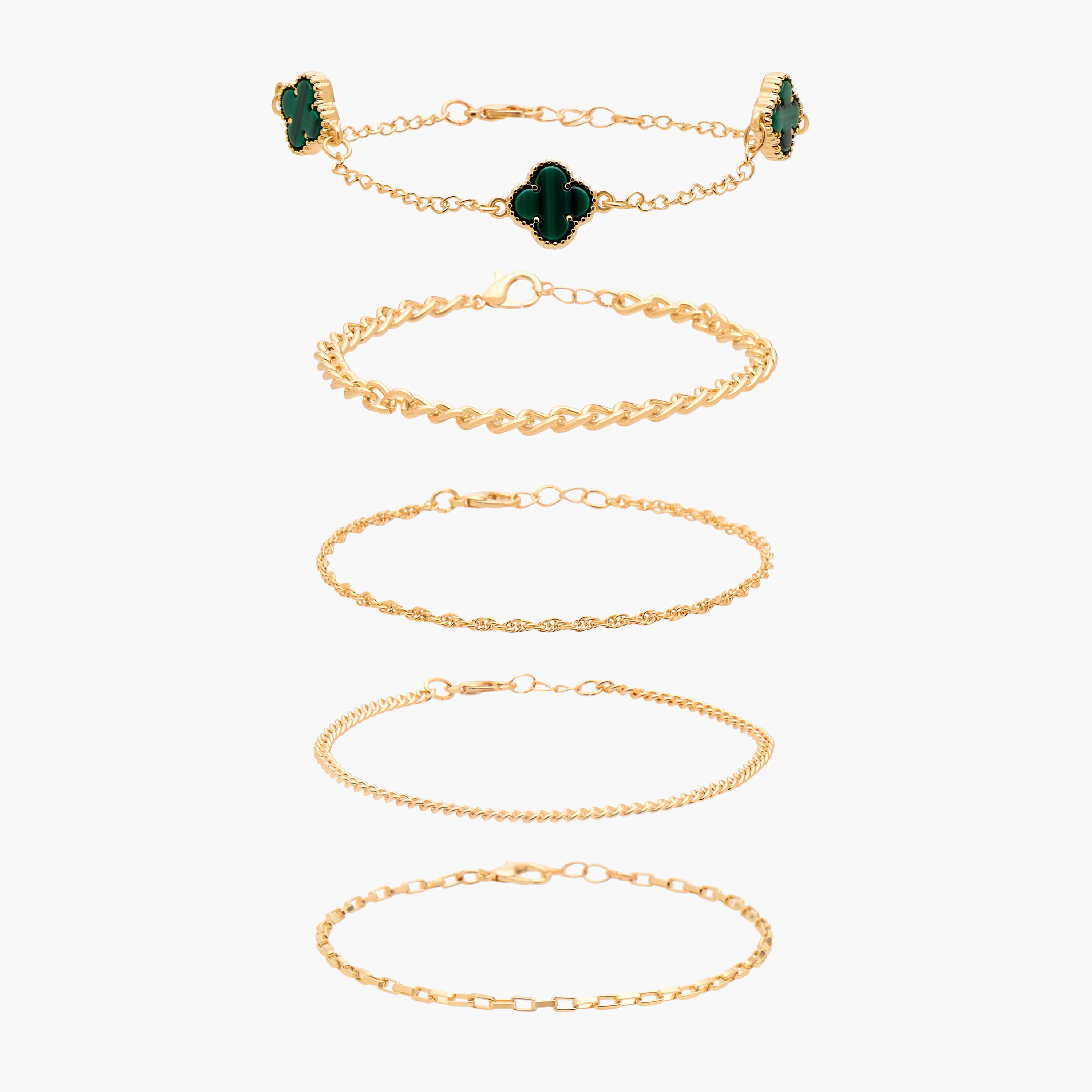 Pack of 5 Gold Plated Bracelet-women-watchesandjewellery-jewellery-banglesandbracelets-image-1