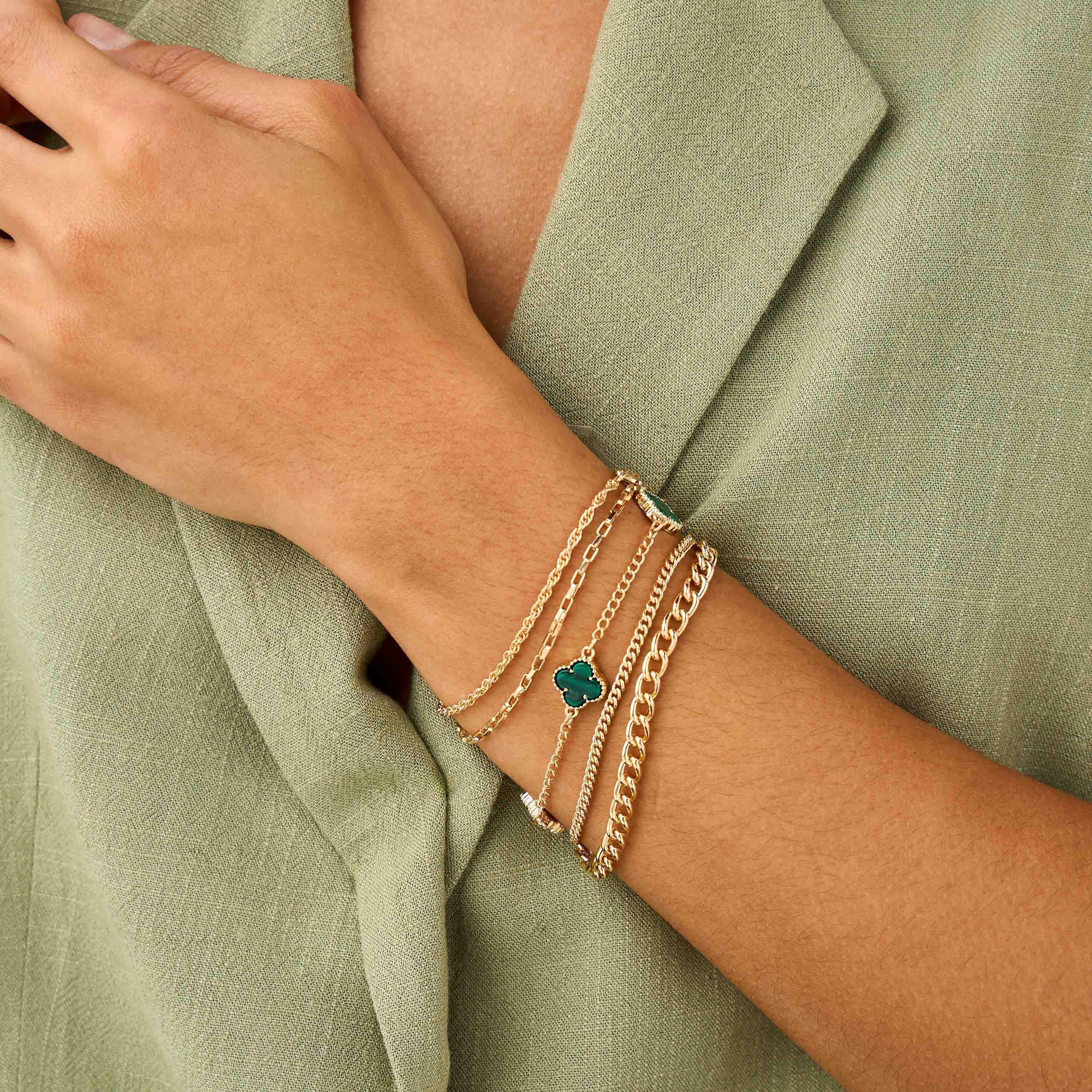 Pack of 5 Gold Plated Bracelet-women-watchesandjewellery-jewellery-banglesandbracelets-image-2