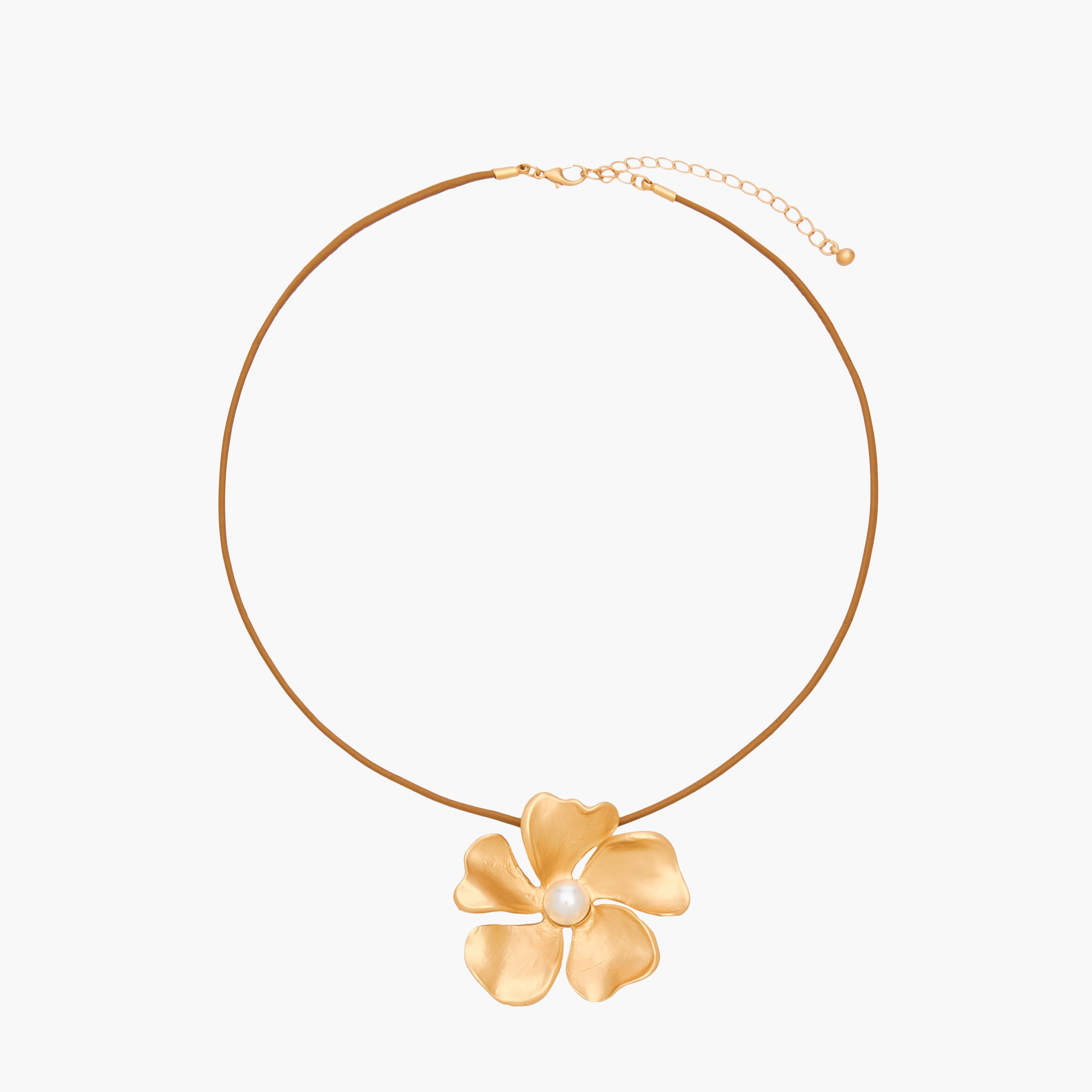 Metal Floral Pendant Necklace-women-watchesandjewellery-jewellery-necklacesandpendants-image-1