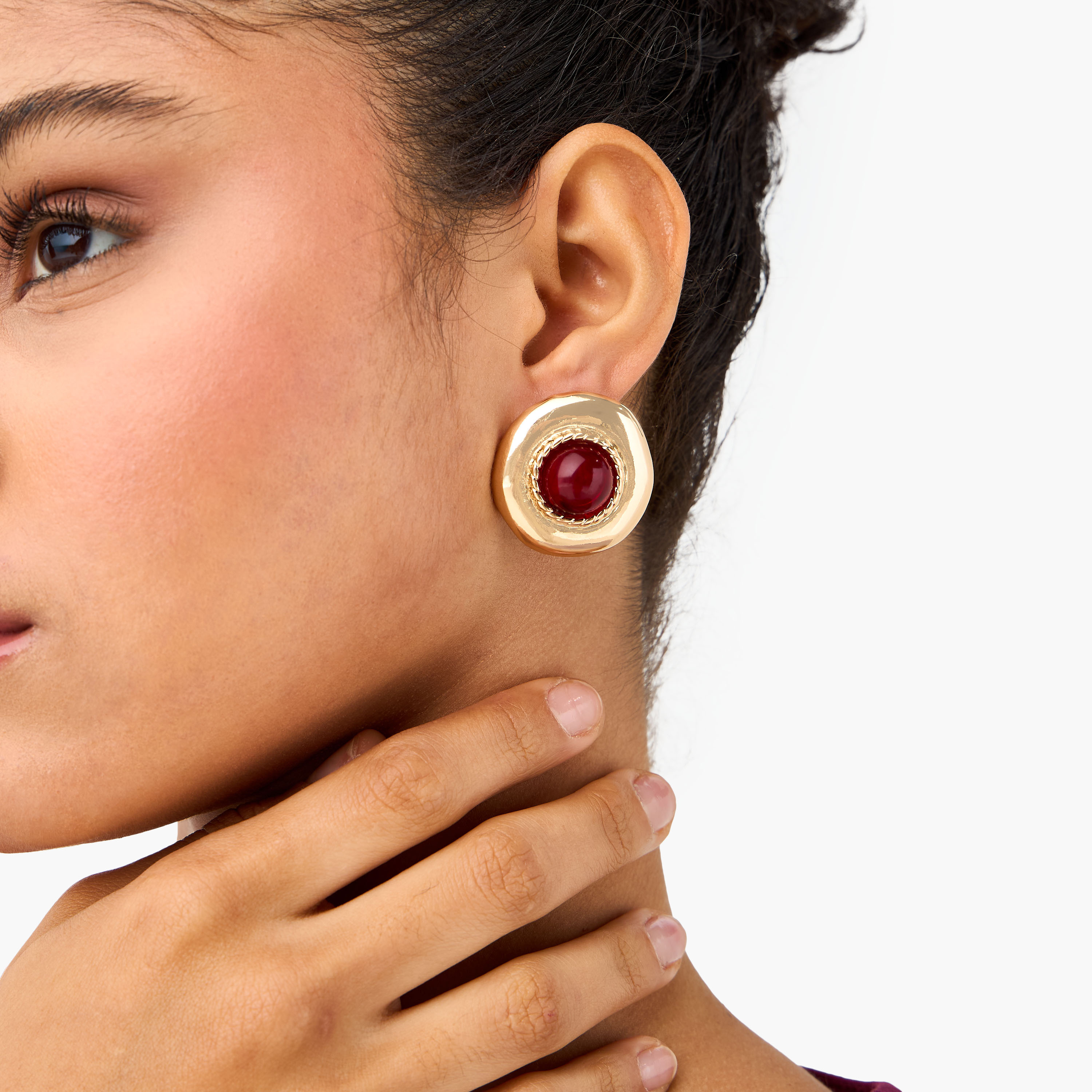 Metallic Stud Earrings with Pushback Closure-women-watchesandjewellery-jewellery-earrings-image-2