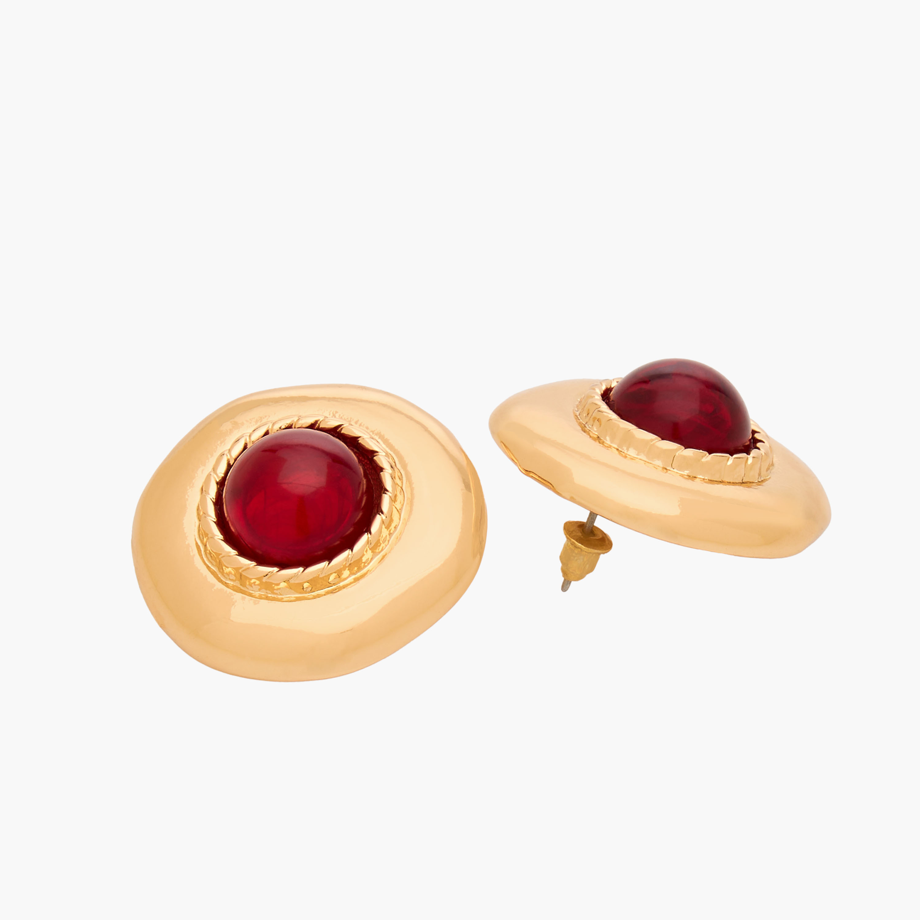 Metallic Stud Earrings with Pushback Closure-women-watchesandjewellery-jewellery-earrings-image-4