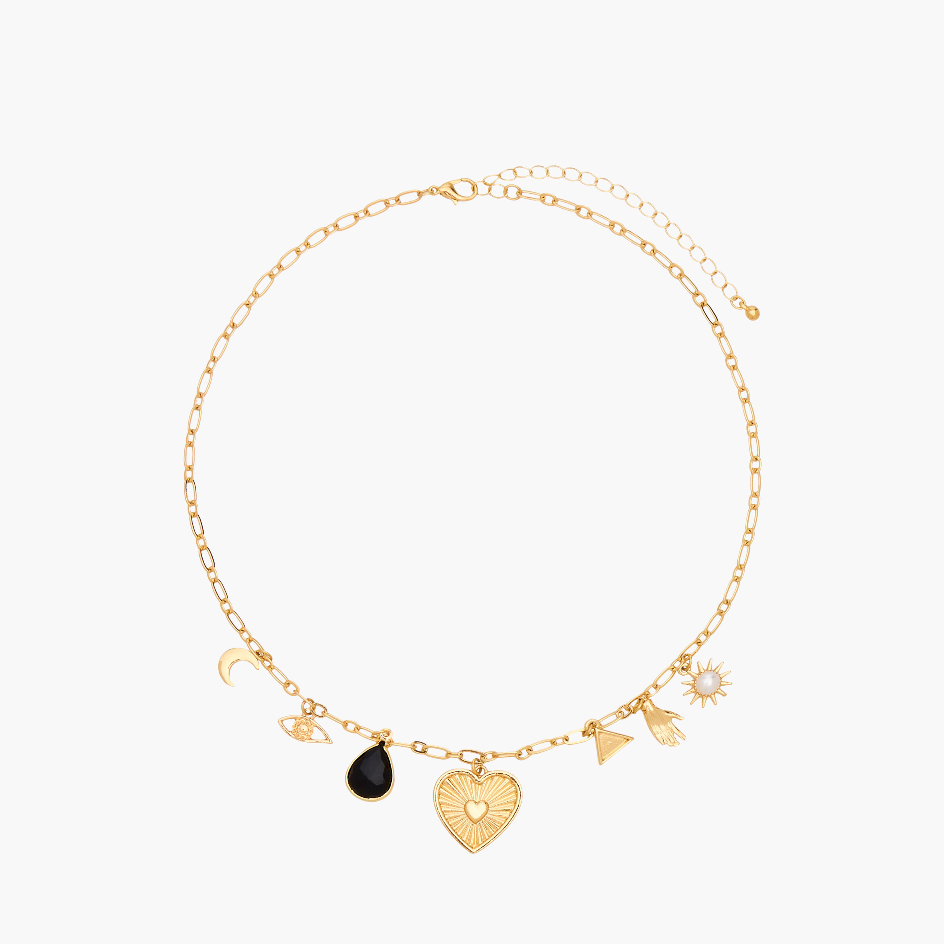 Metal Charm Choker Necklace-women-watchesandjewellery-jewellery-necklacesandpendants-image-1