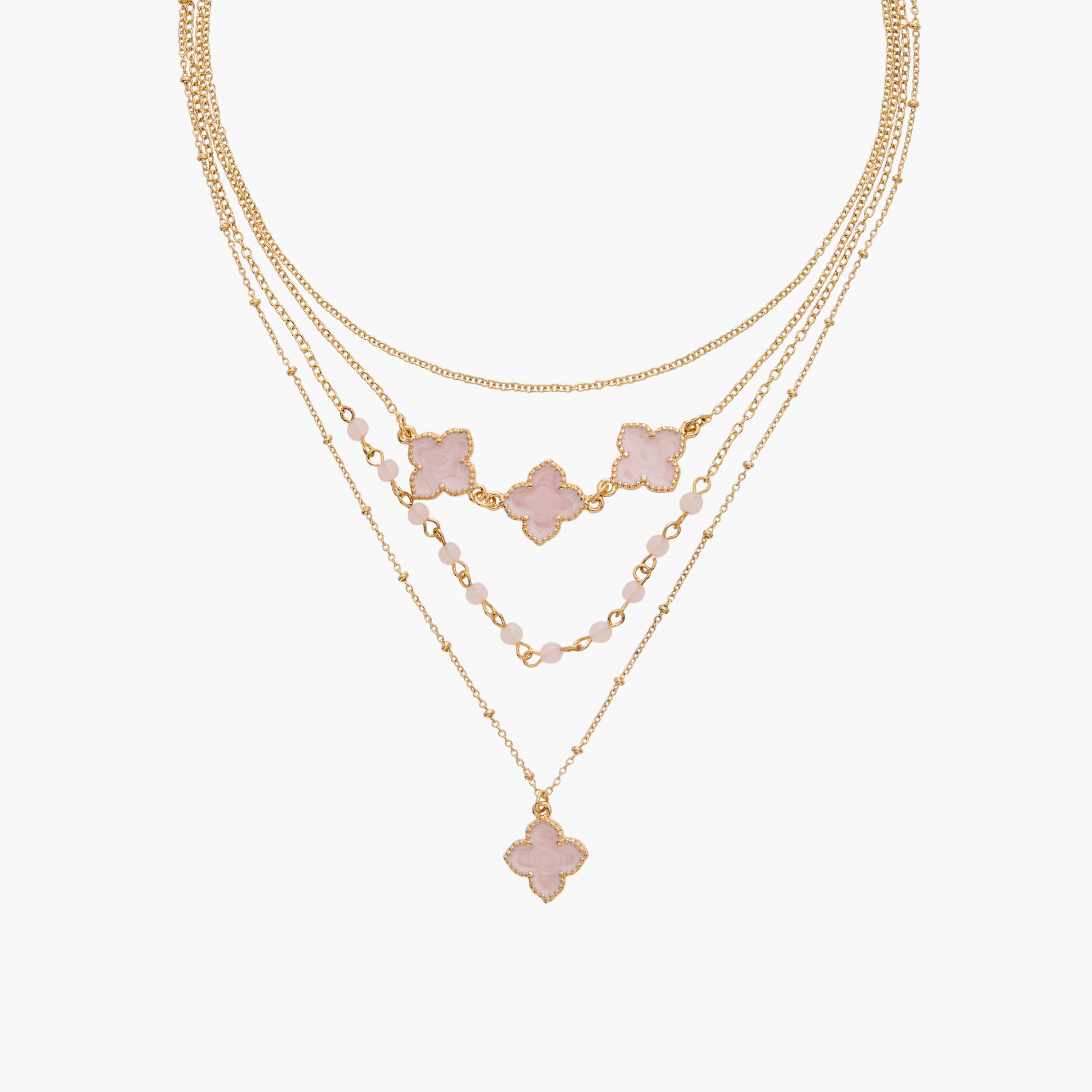 Metal Clover Charm Layered Necklace-women-watchesandjewellery-jewellery-necklacesandpendants-image-3