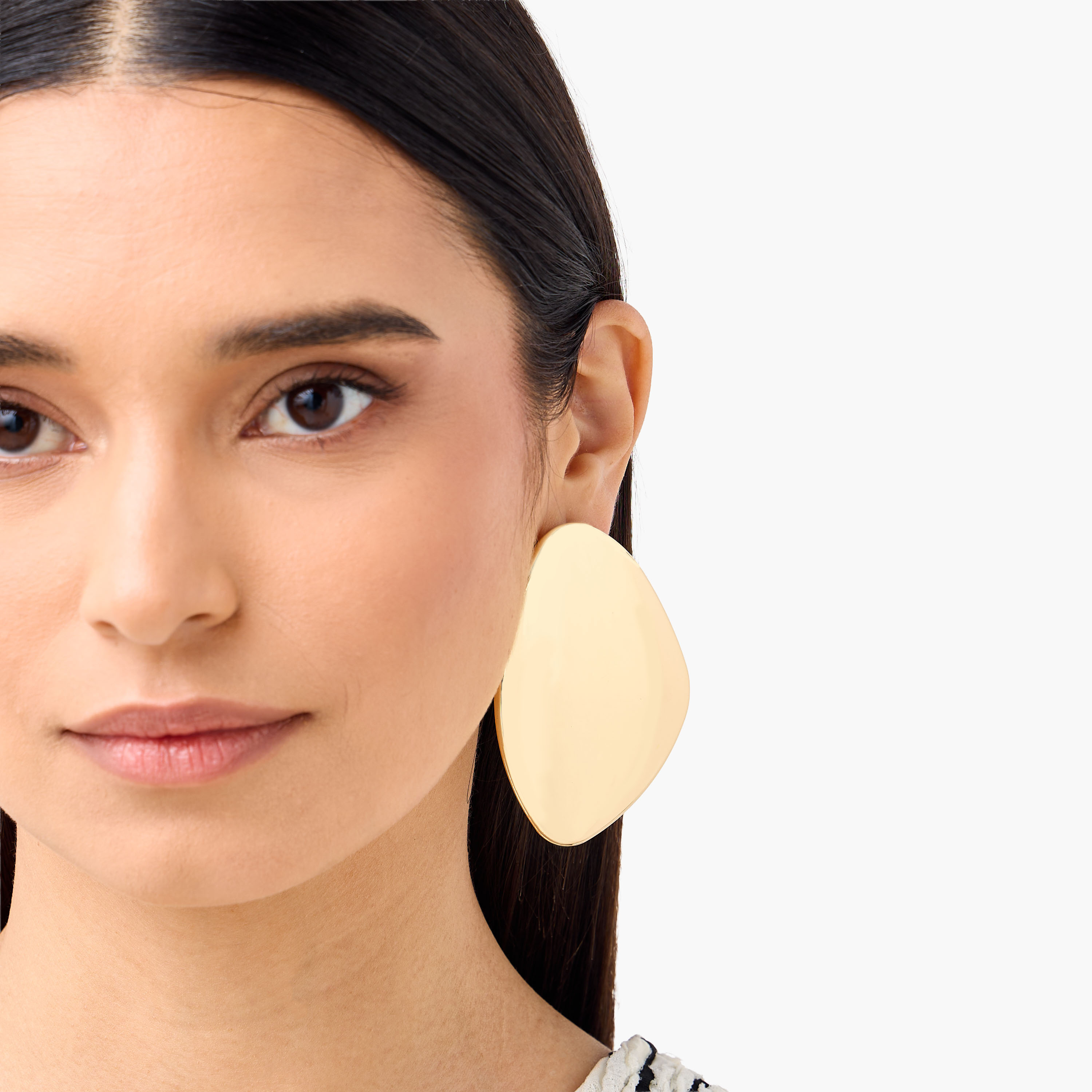 Gold Tone Stud Earrings with Pushback Closure-women-watchesandjewellery-jewellery-earrings-image-2