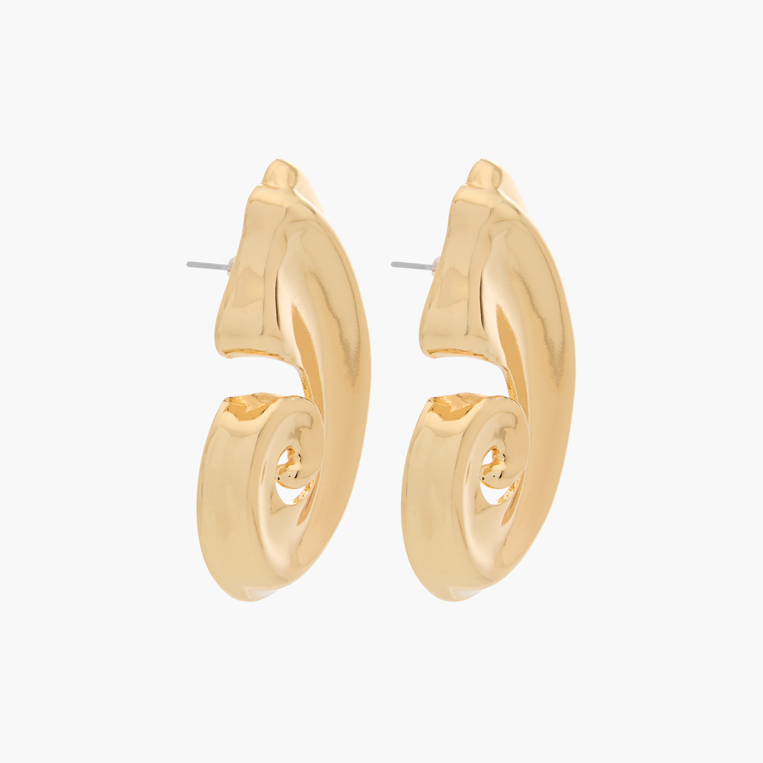 Gold Tone Stud Earrings with Pushback Closure-women-watchesandjewellery-jewellery-earrings-image-3
