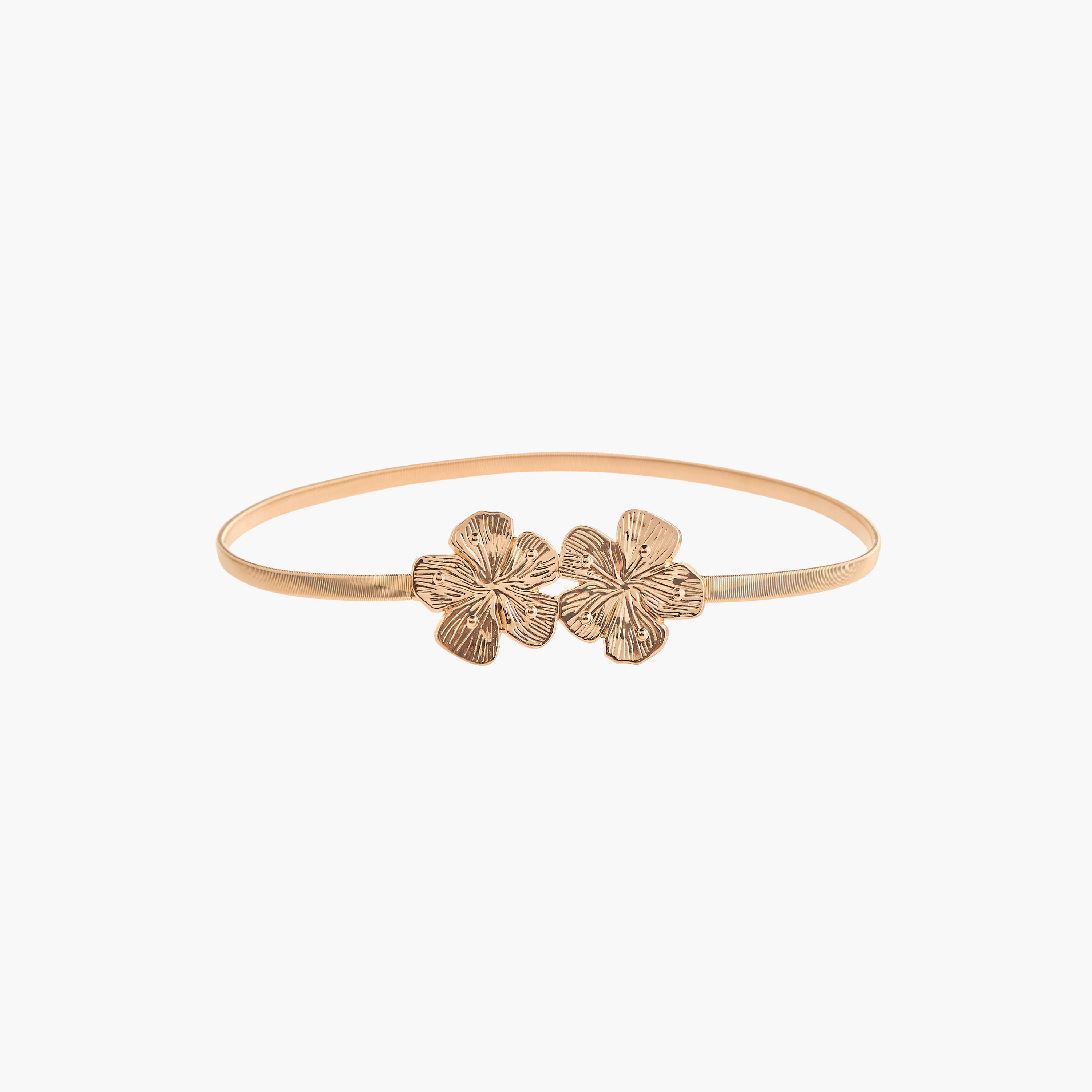 Metal Stretch Belt with Flower Clasp-women-clothingaccessories-belts-image-1