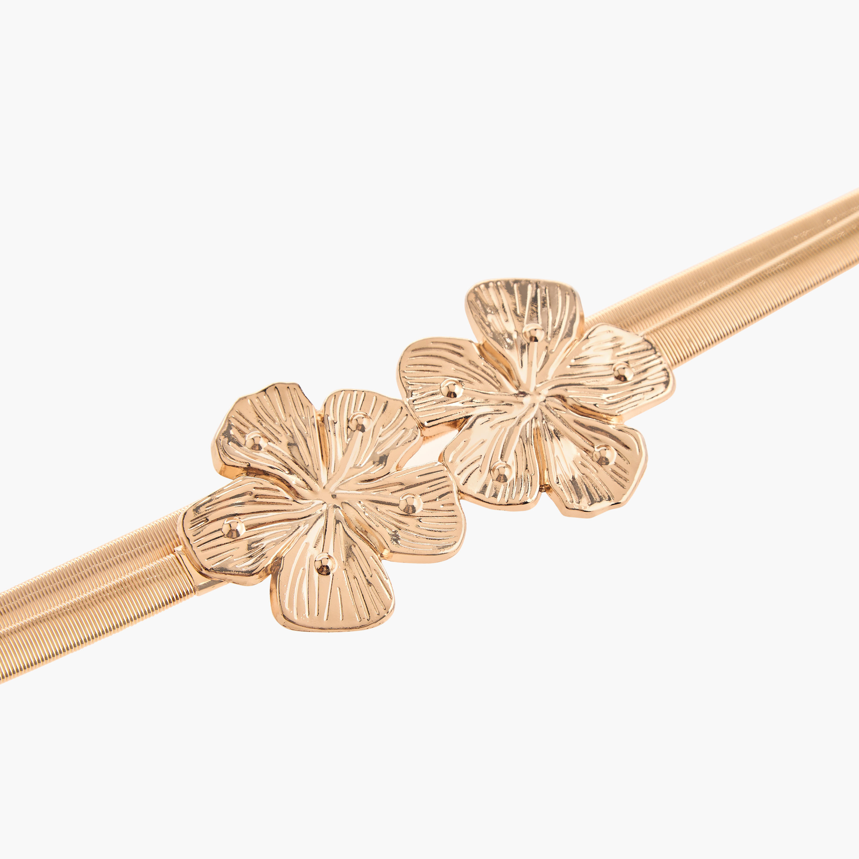 Metal Stretch Belt with Flower Clasp-women-clothingaccessories-belts-image-5