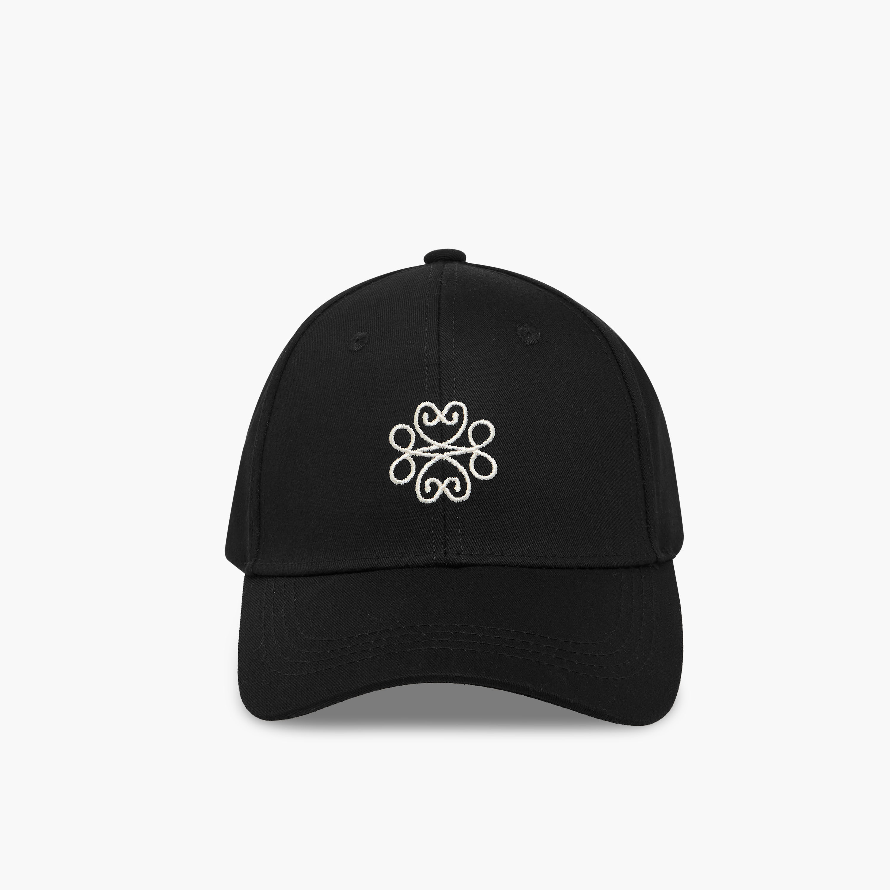 Embroidered Cap with Buckled Strap Closure-women-clothingaccessories-capsandhats-image-1