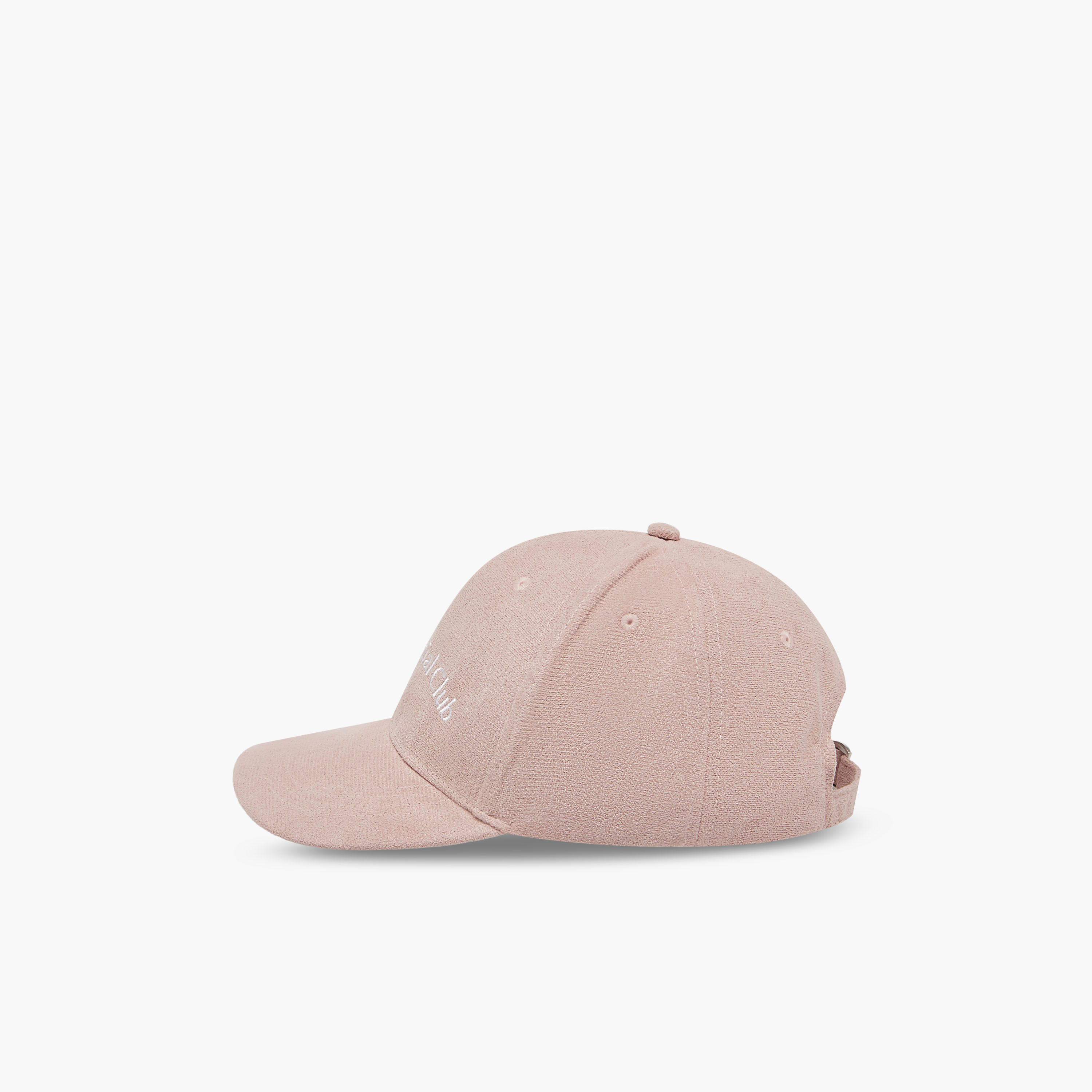 Slogan Embroidered Suede Cap with Buckled Strap Closure-women-clothingaccessories-capsandhats-image-4
