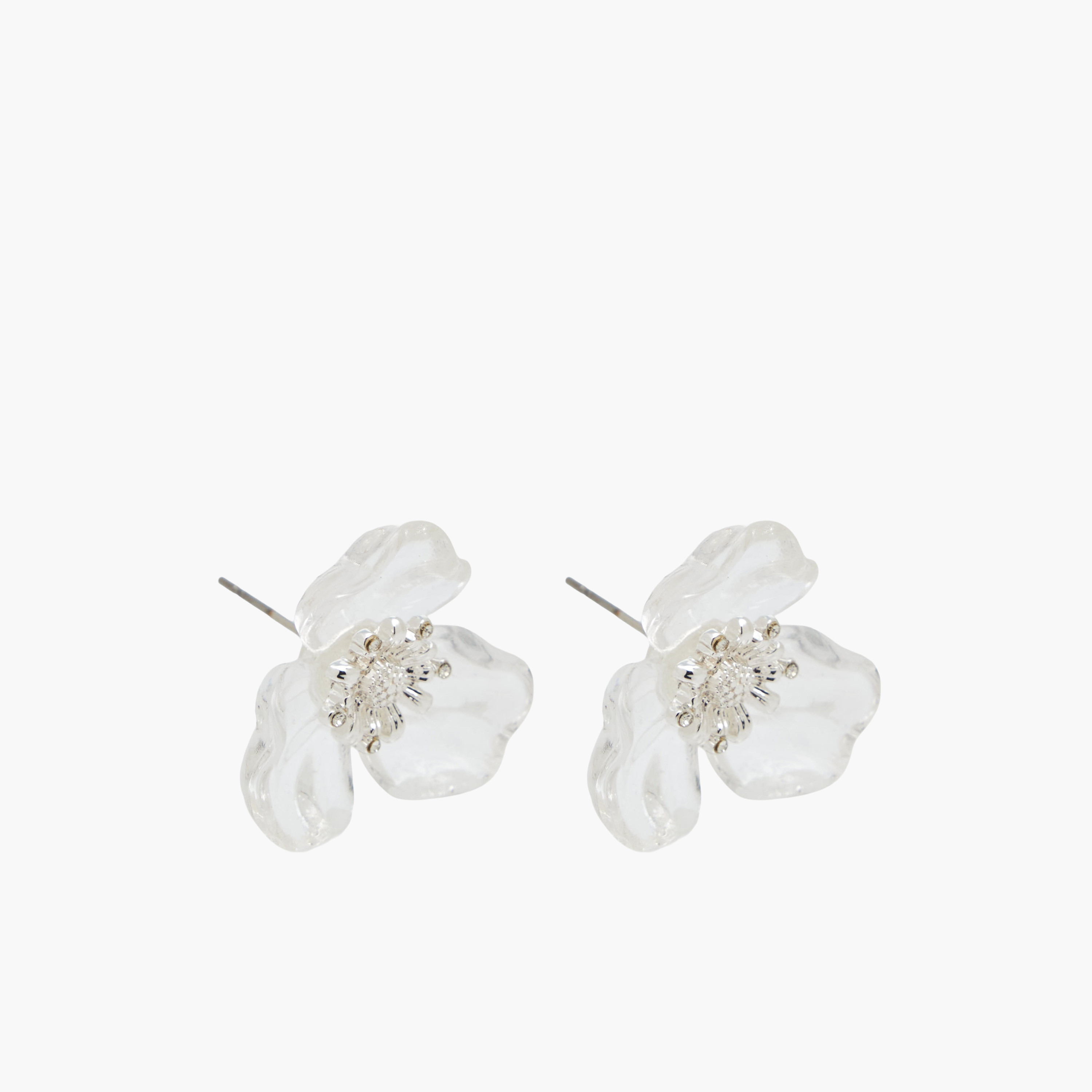 Pack of 2 Silver Finish Floral Embellished Earrings with Pushback Closure-women-watchesandjewellery-jewellery-earrings-image-3