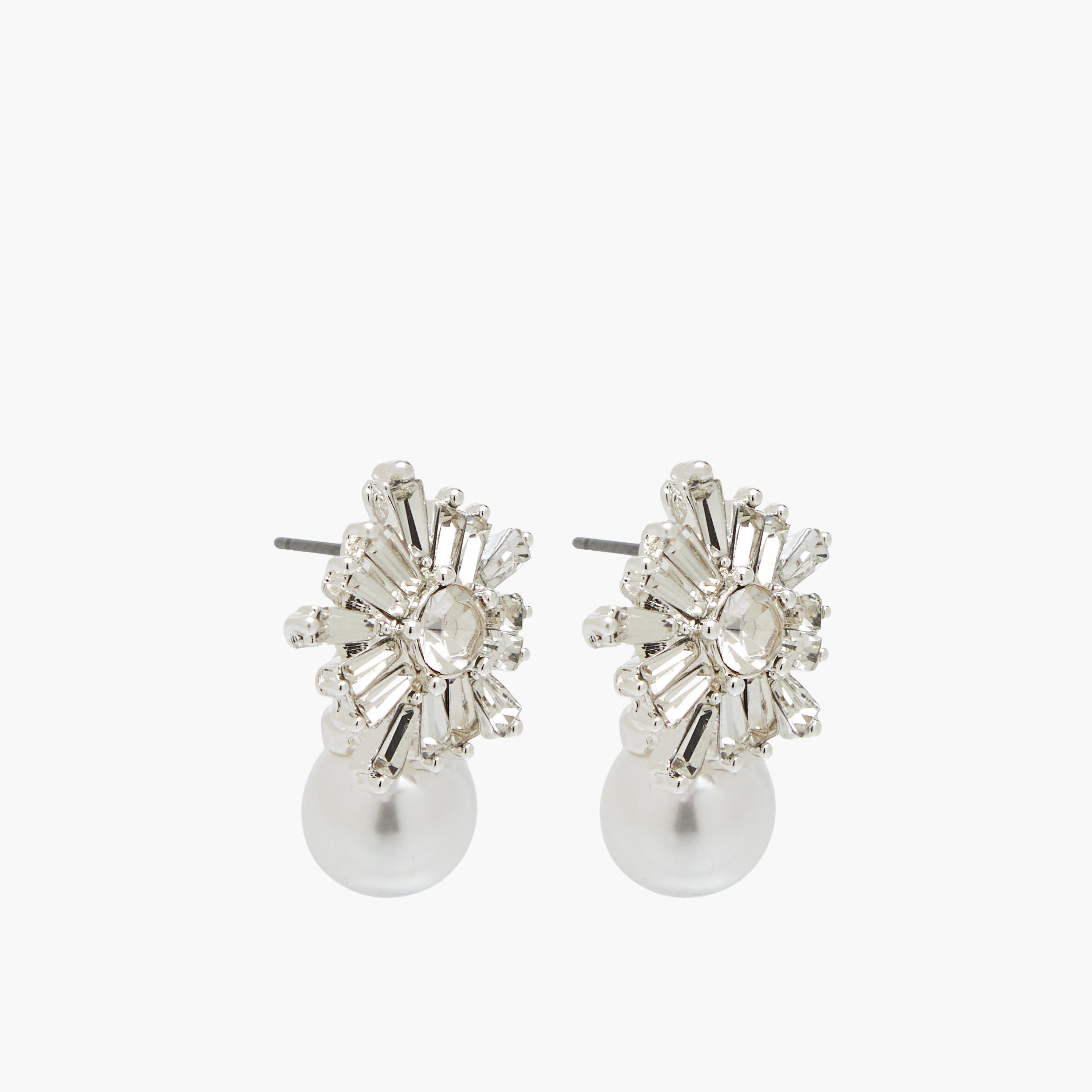Pack of 2 Silver Finish Floral Embellished Earrings with Pushback Closure-women-watchesandjewellery-jewellery-earrings-image-4