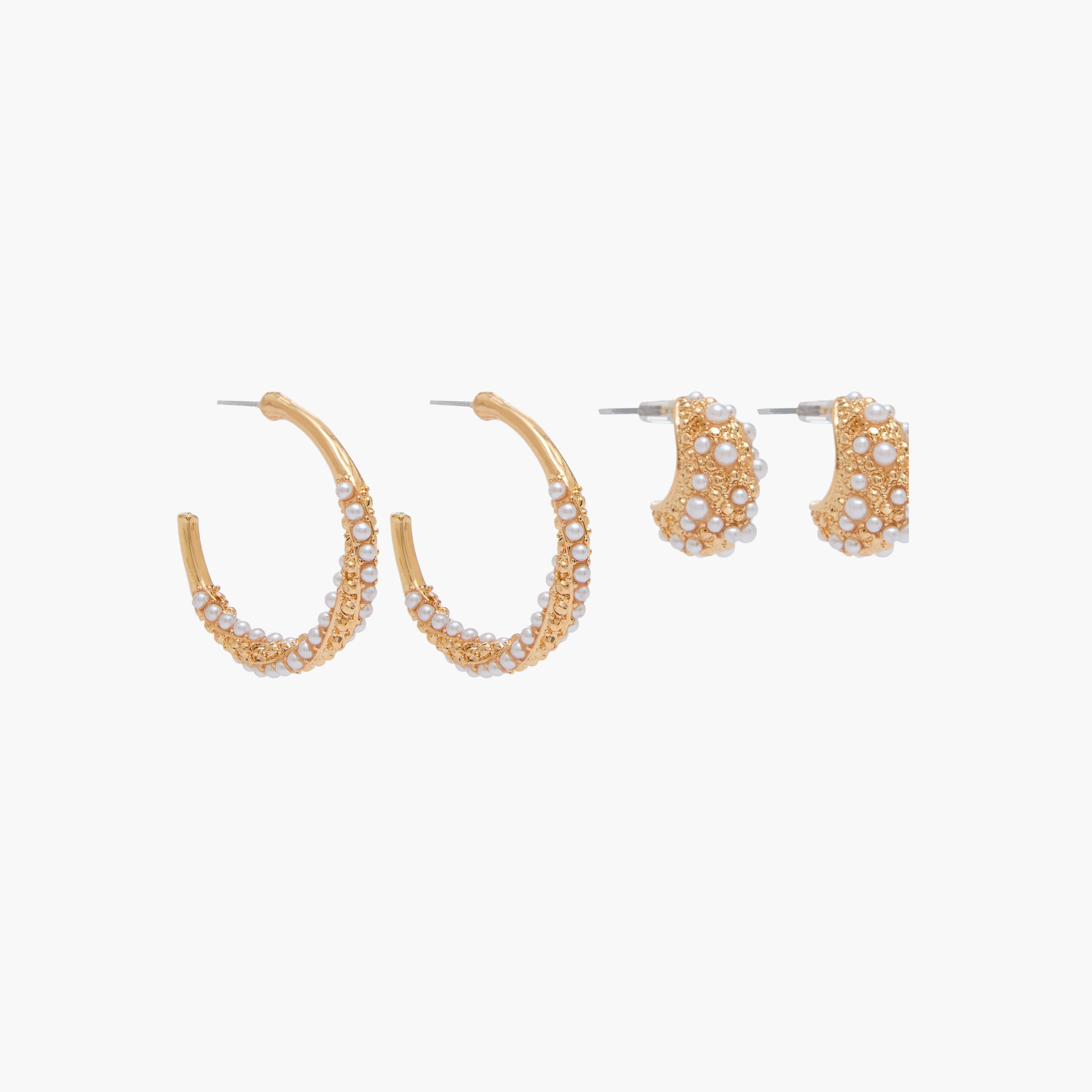 طقم حلقان طوق ميتاليك بمشبك إغلاق خلفي من زوجين-women-watchesandjewellery-jewellery-earrings-image-3