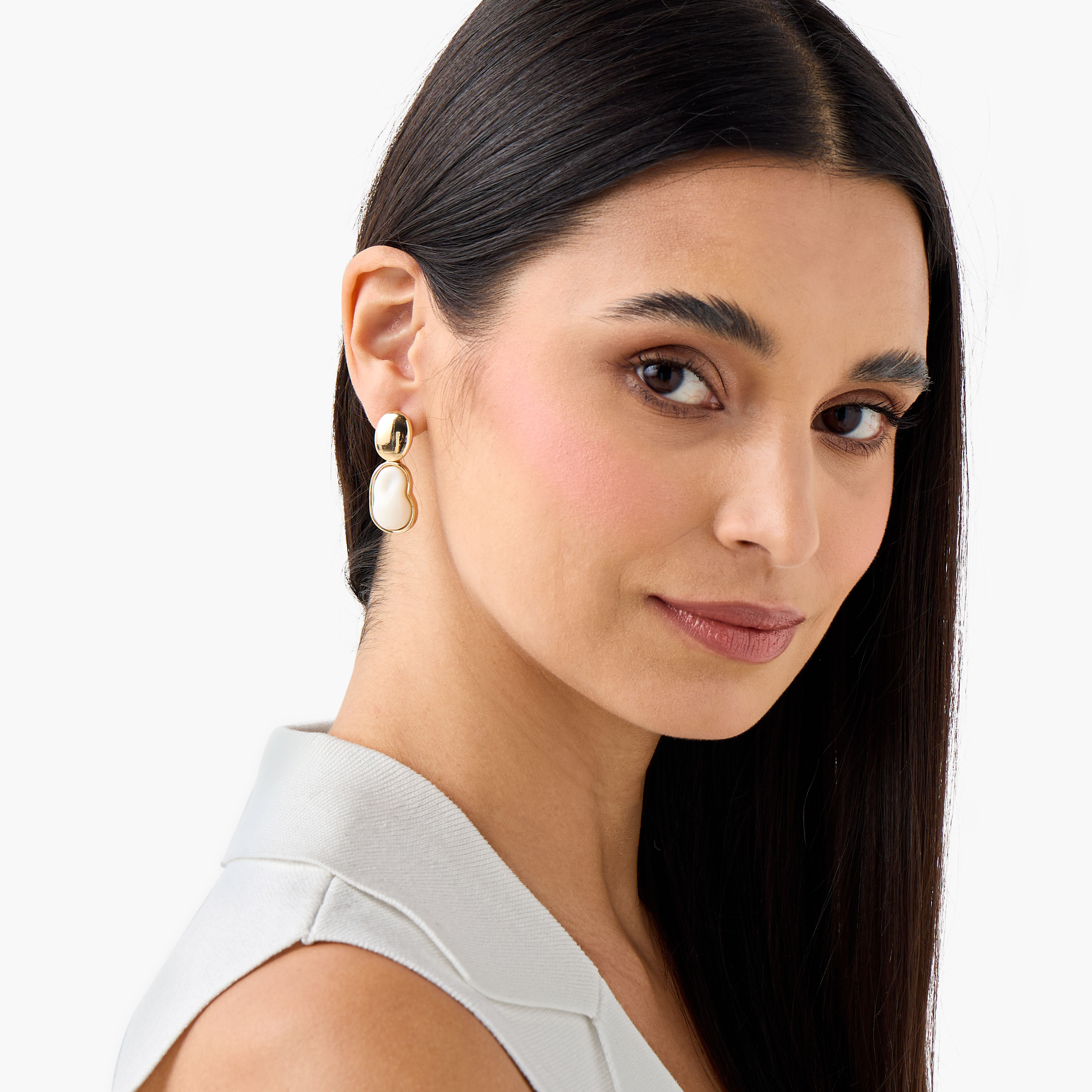 Pack of 2 Gold Finish Earrings with Pushback Closure-women-watchesandjewellery-jewellery-earrings-image-2