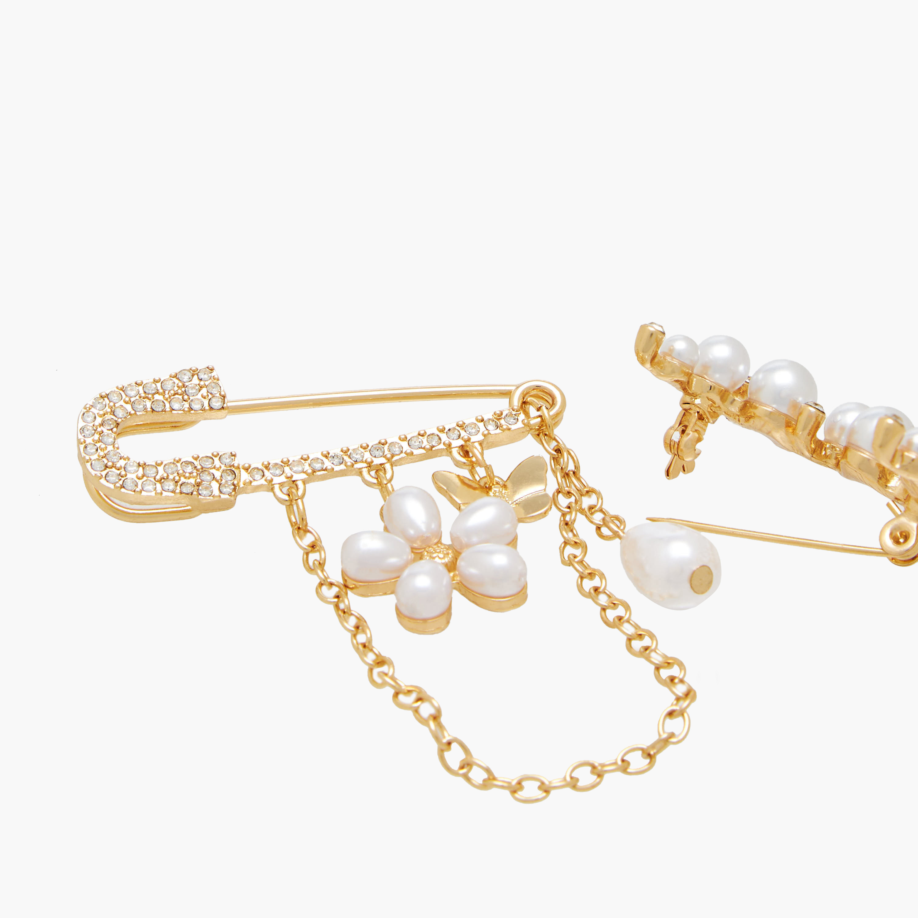 دبوس بلمسة نهائية معدنية وزينة لؤلؤ وأحجار - طقم من 2-women-clothingaccessories-novelties-image-2