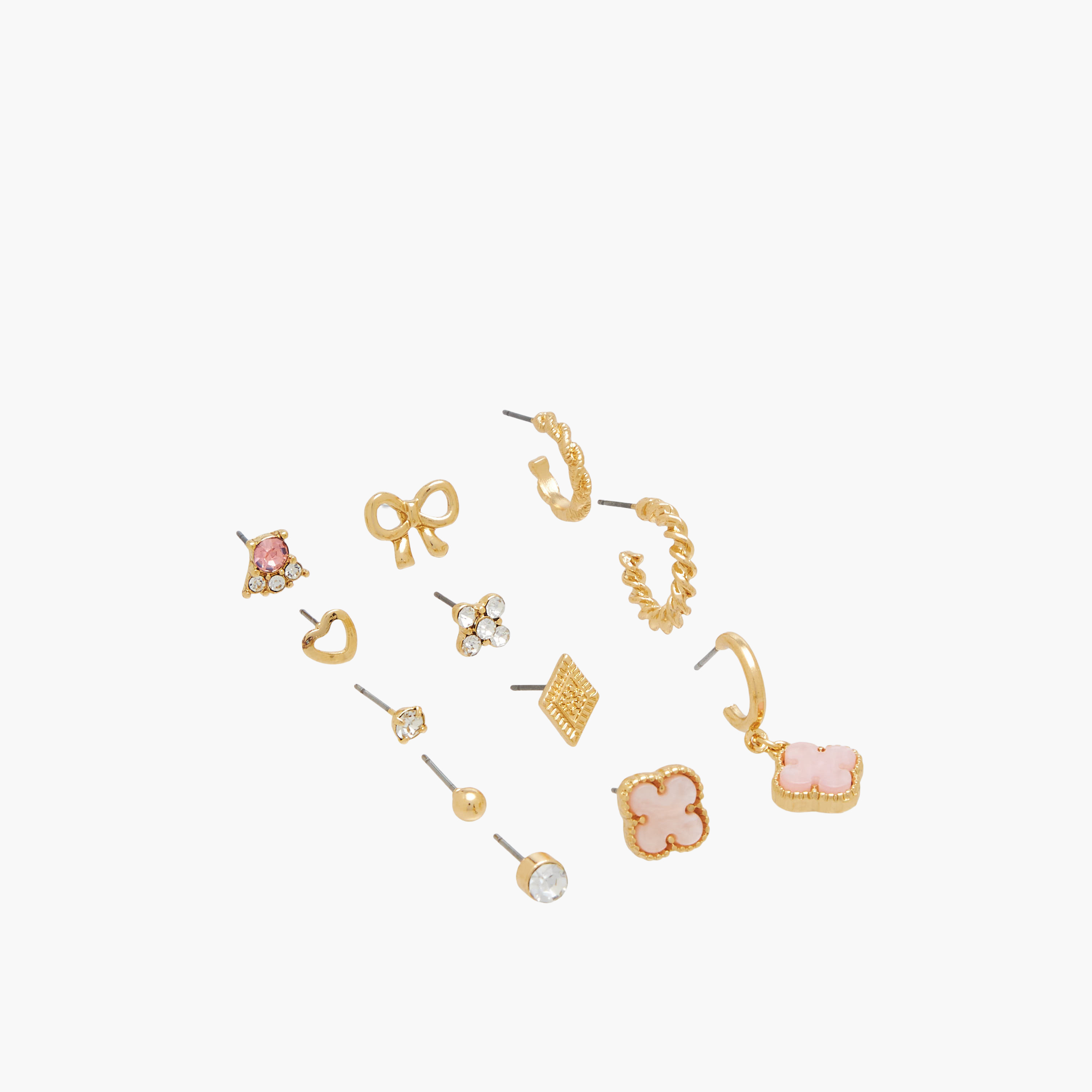 Pack of 12 Embellished Gold Finish Earrings with Pushback Closure-women-watchesandjewellery-jewellery-earrings-image-3