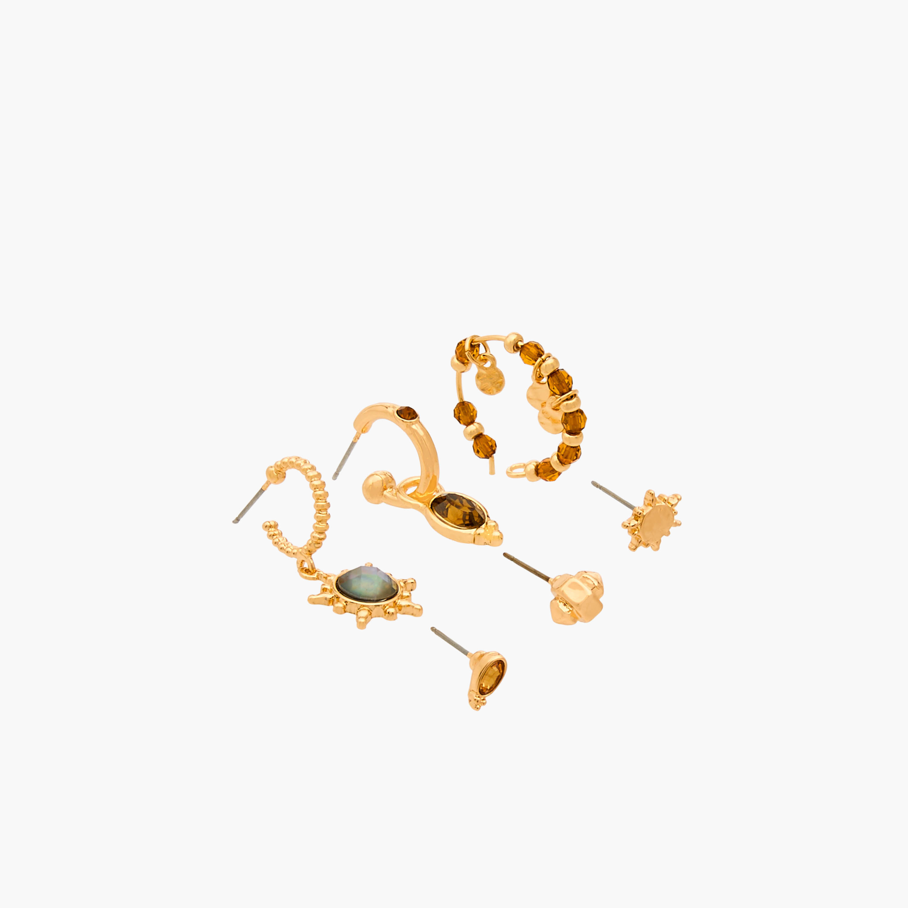 Pack of 6 Metallic Assorted Earrings with Pushback Closure-women-watchesandjewellery-jewellery-earrings-image-3