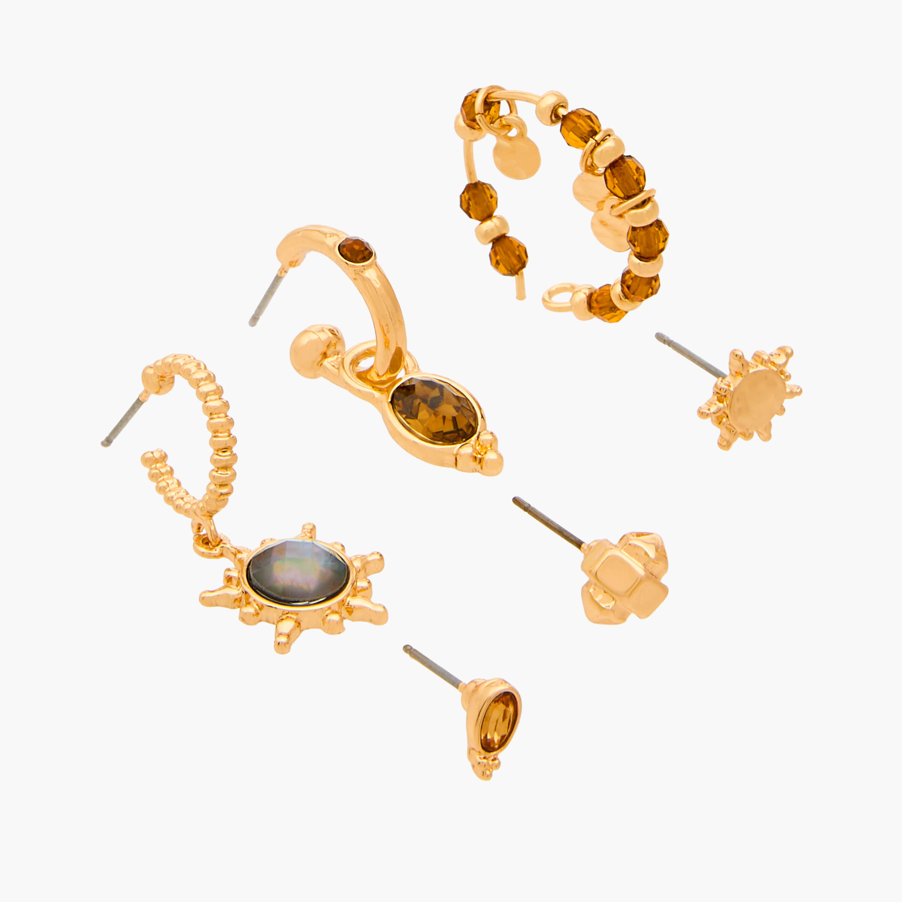 Pack of 6 Metallic Assorted Earrings with Pushback Closure-women-watchesandjewellery-jewellery-earrings-image-4