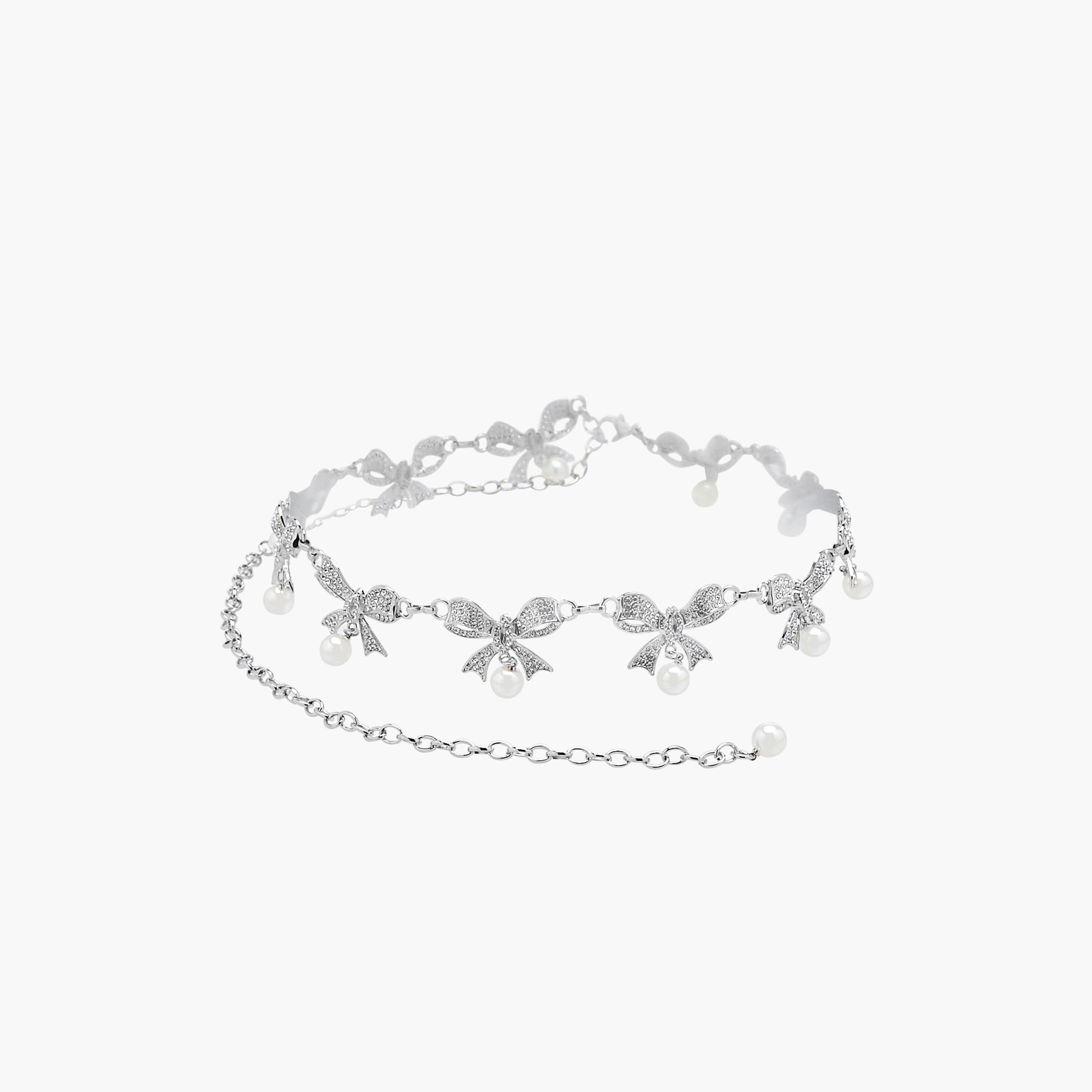 Metallic Waist Belt with Bow and Pearl Embellishments-women-clothingaccessories-belts-image-1