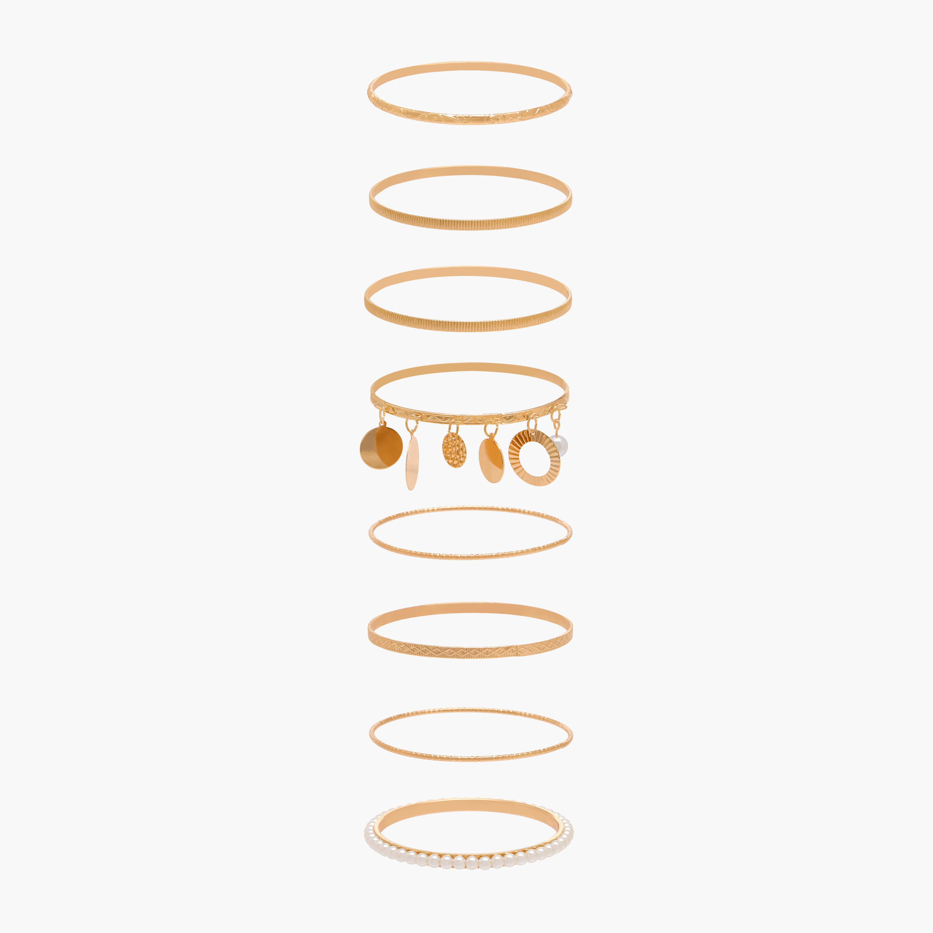 Pack of 8 Gold Tone Assorted Design Bangle-women-watchesandjewellery-jewellery-banglesandbracelets-image-1