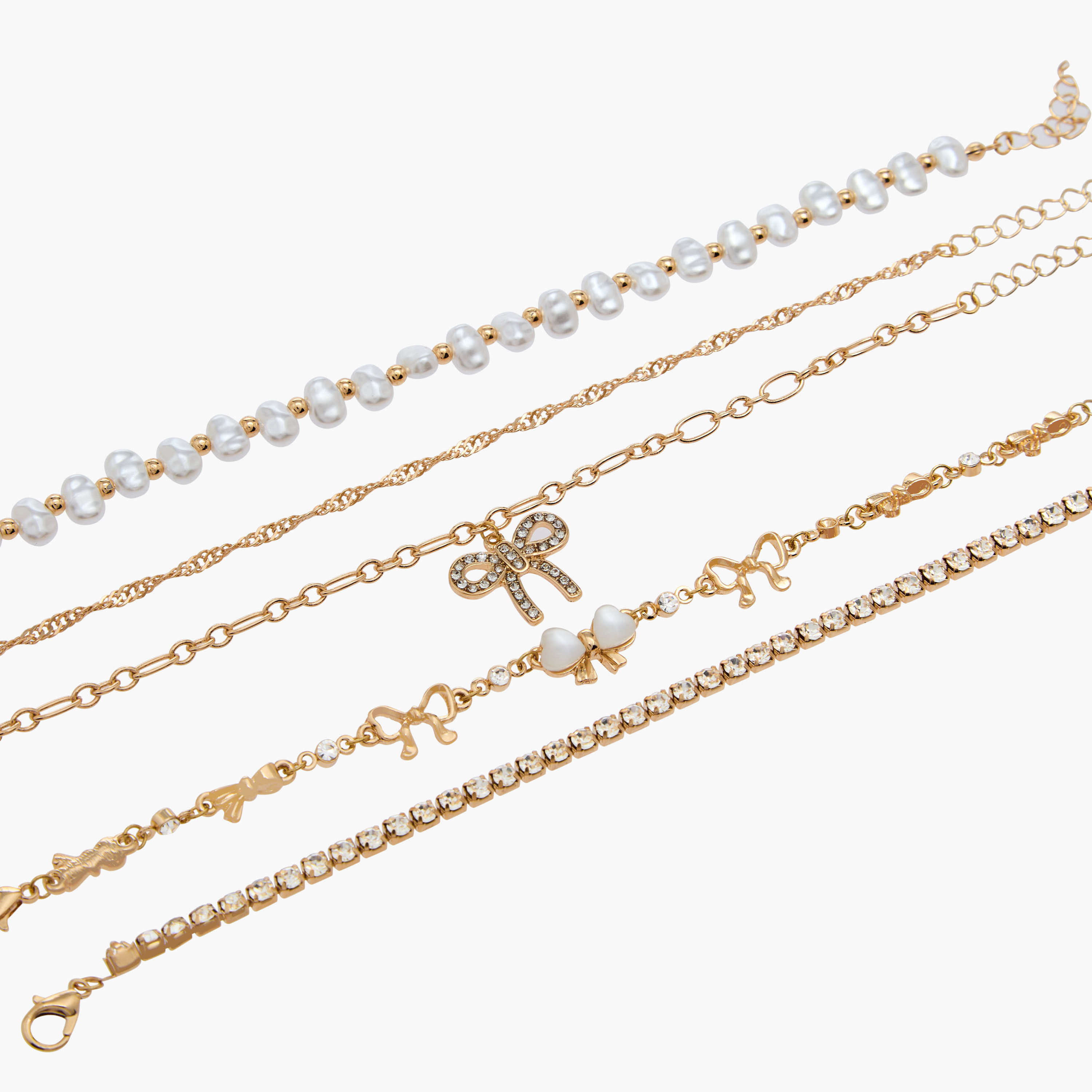 Pack of 5 - Gold Tone Embellished Bracelet-women-watchesandjewellery-jewellery-banglesandbracelets-image-14