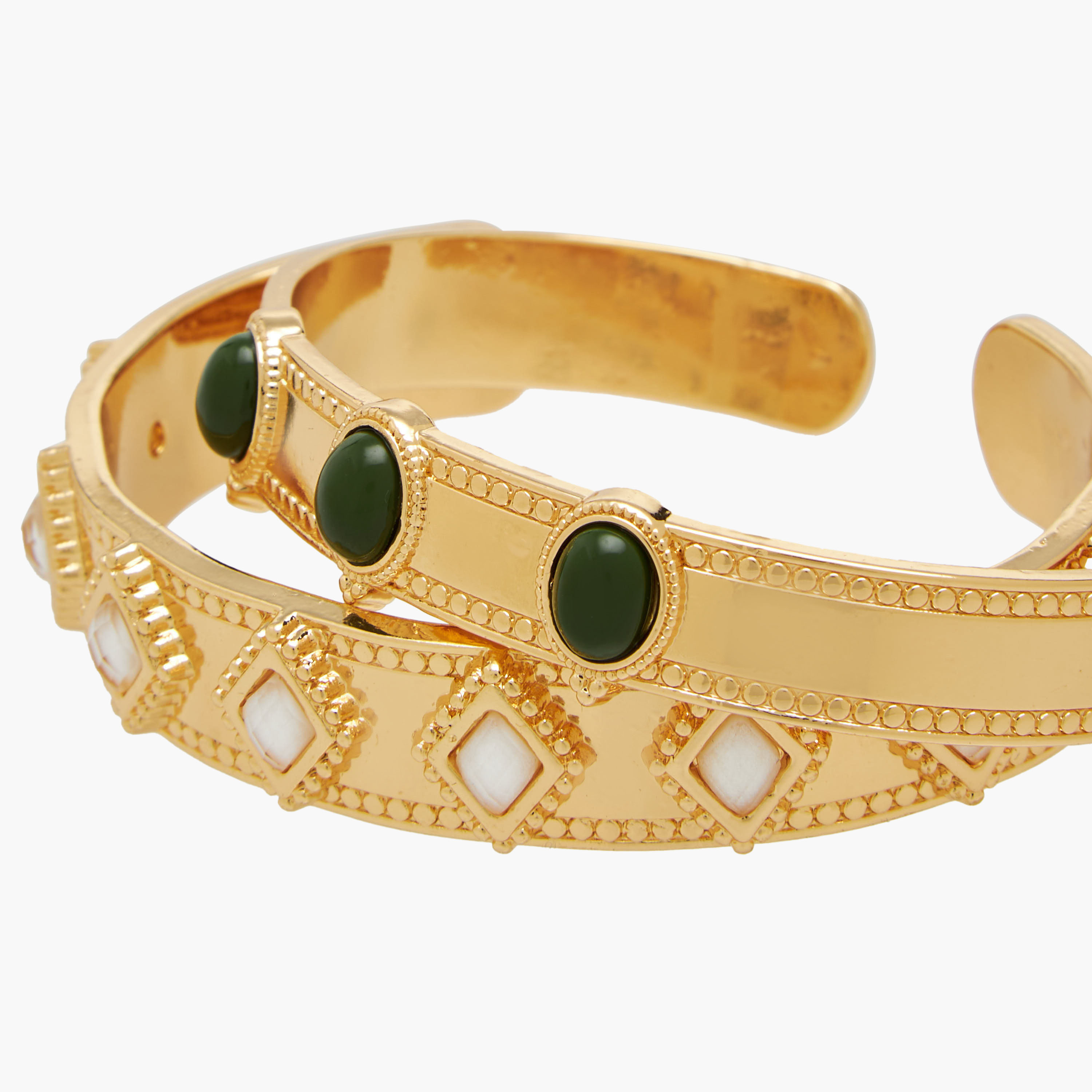 Pack of 2 - Gold Finish Stone Embellished Cuff Bracelet-women-watchesandjewellery-jewellery-banglesandbracelets-image-7