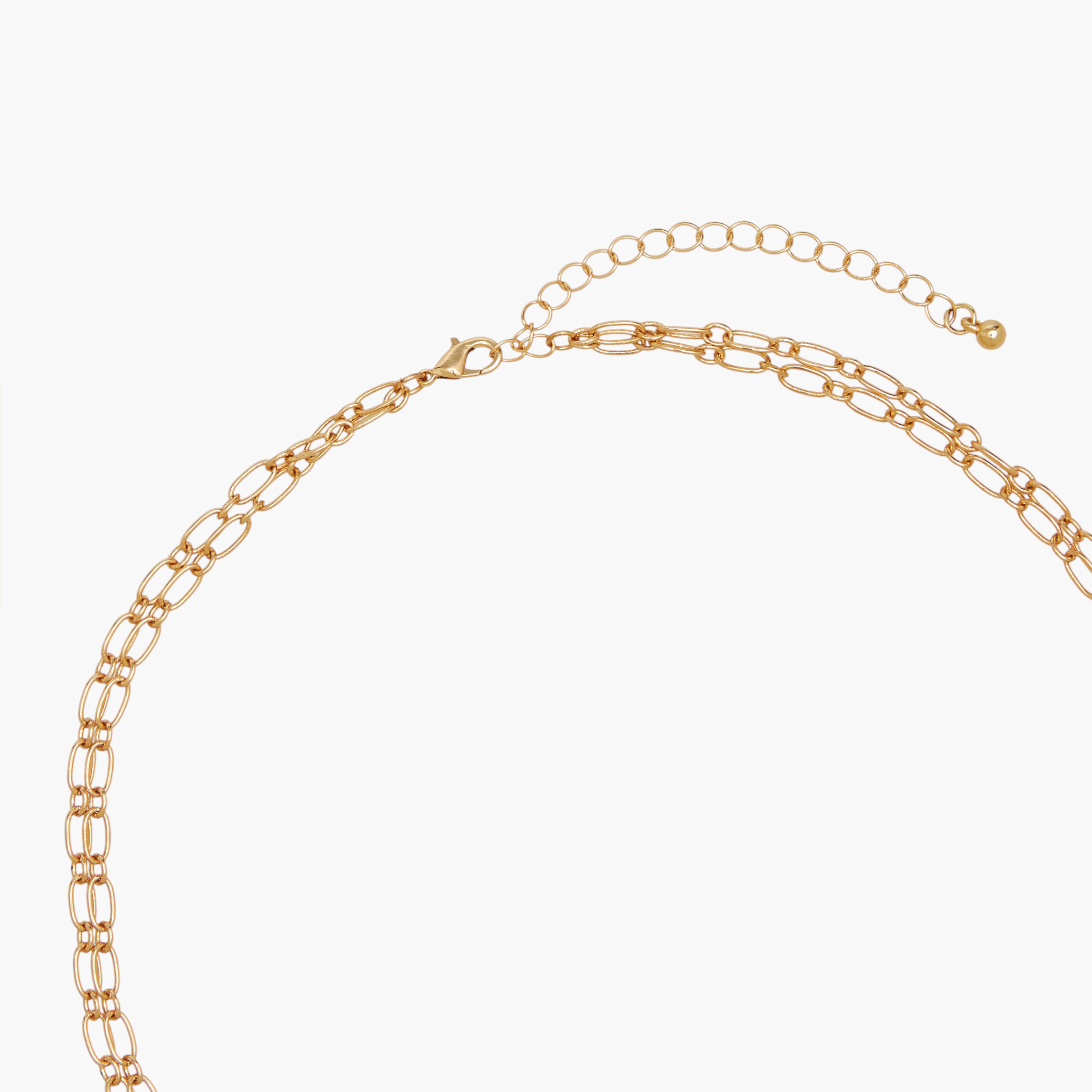 Metal Layered Necklace with Embellished Celestial Charms-women-watchesandjewellery-jewellery-necklacesandpendants-image-4