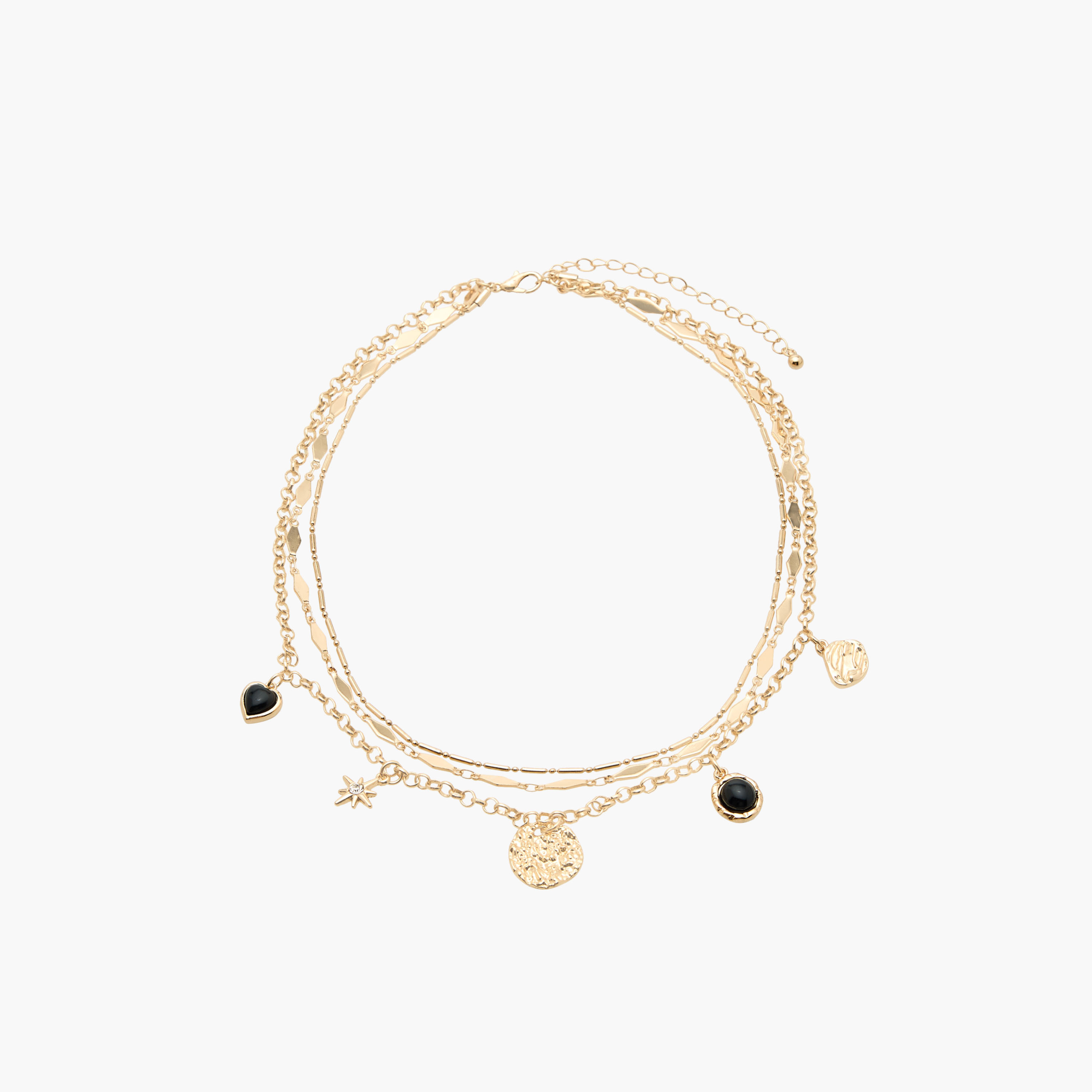 Metal Layered Necklace with Charm Pendant-women-watchesandjewellery-jewellery-necklacesandpendants-image-1