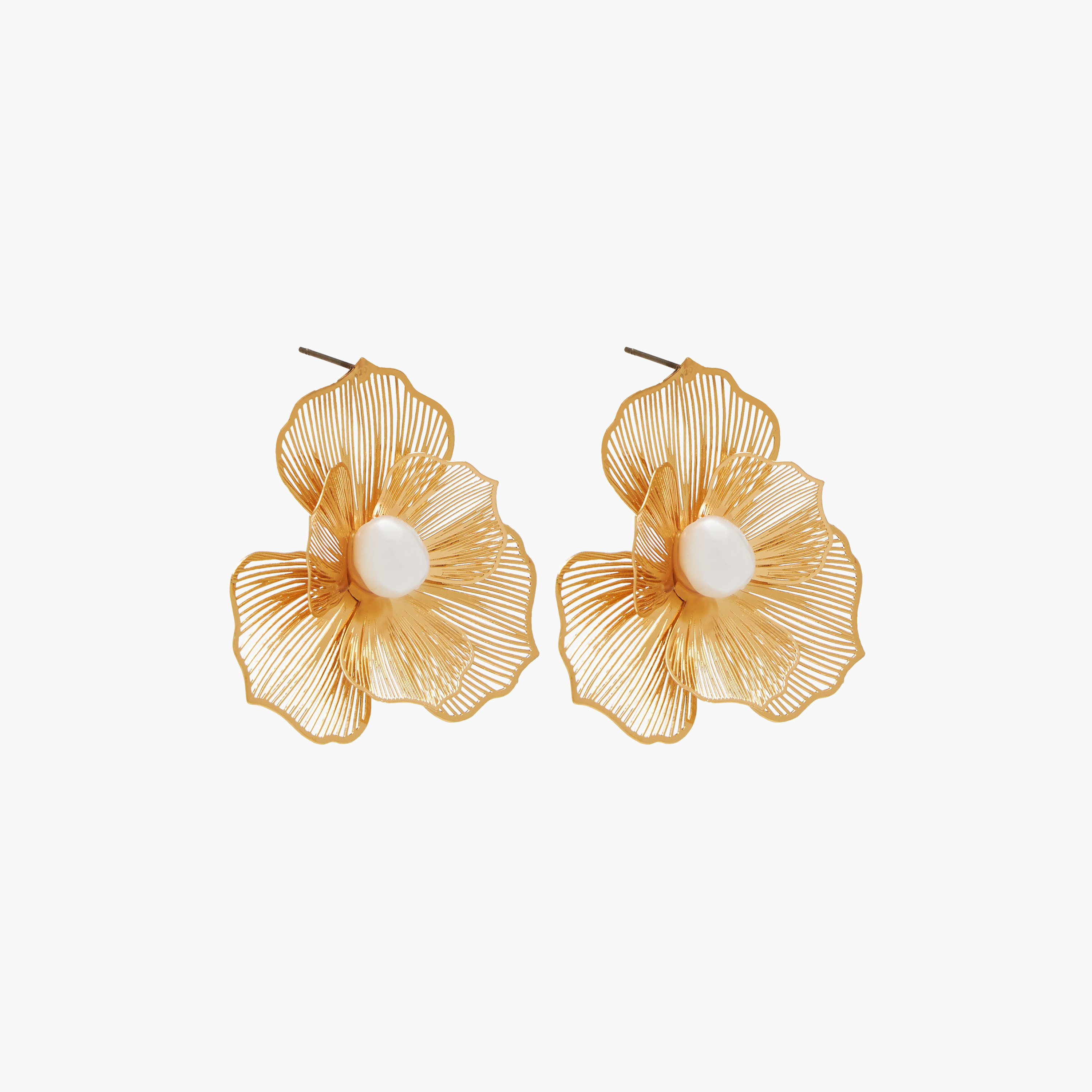 حلقان زهور مرصعة باللؤلؤ بتشطيب ذهبي ومكبس إغلاق خلفي-women-watchesandjewellery-jewellery-earrings-image-3