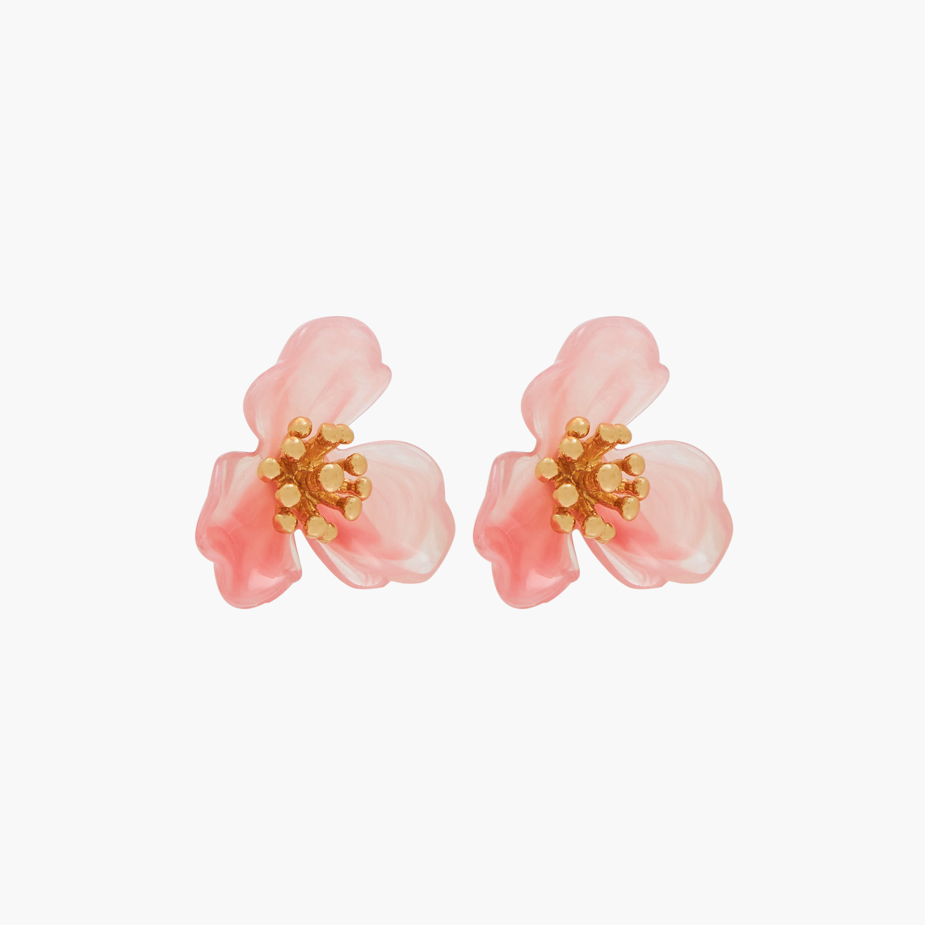 Gold Finish Floral Embellished Resin Earrings with Pushback Closure-women-watchesandjewellery-jewellery-earrings-image-3