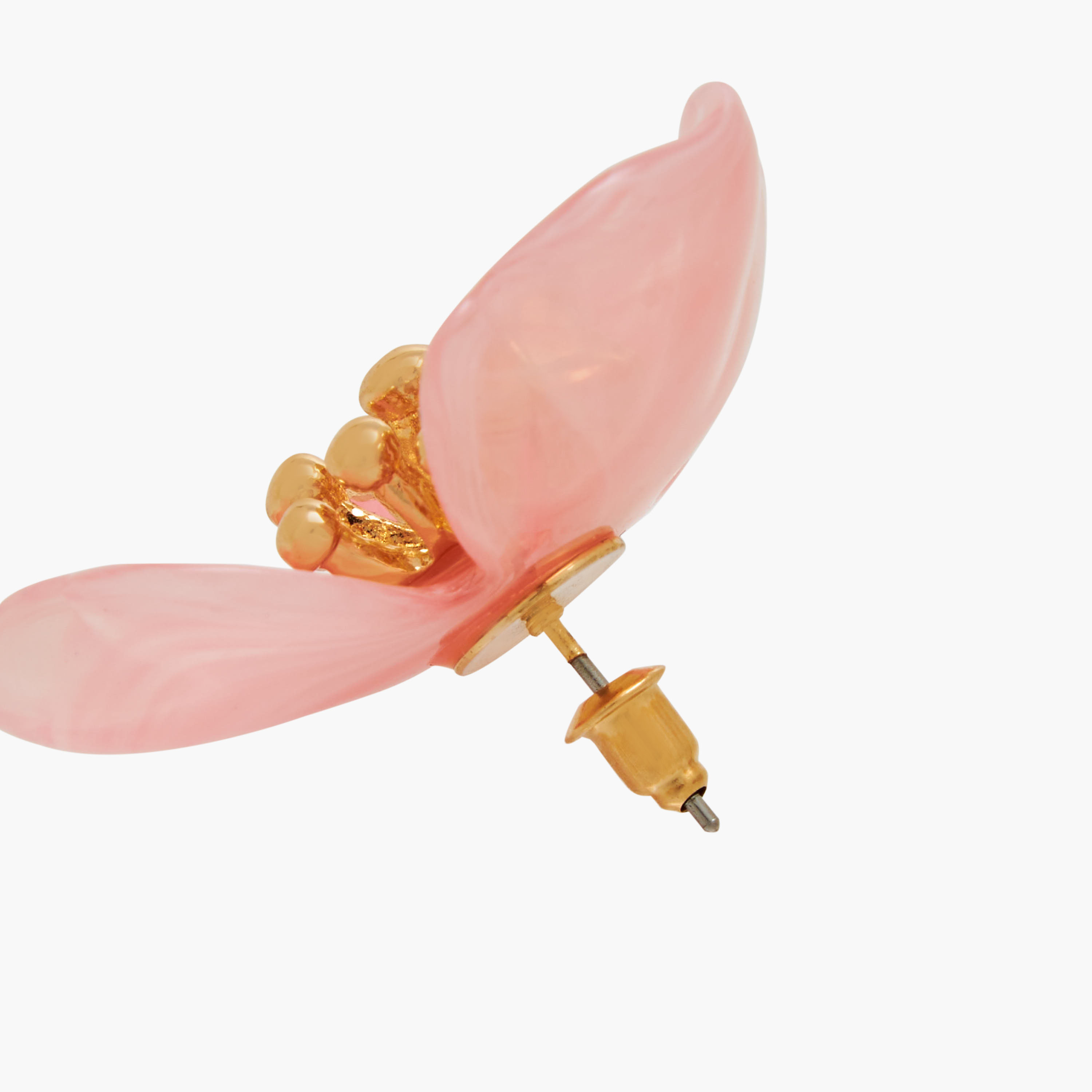 Gold Finish Floral Embellished Resin Earrings with Pushback Closure-women-watchesandjewellery-jewellery-earrings-image-5
