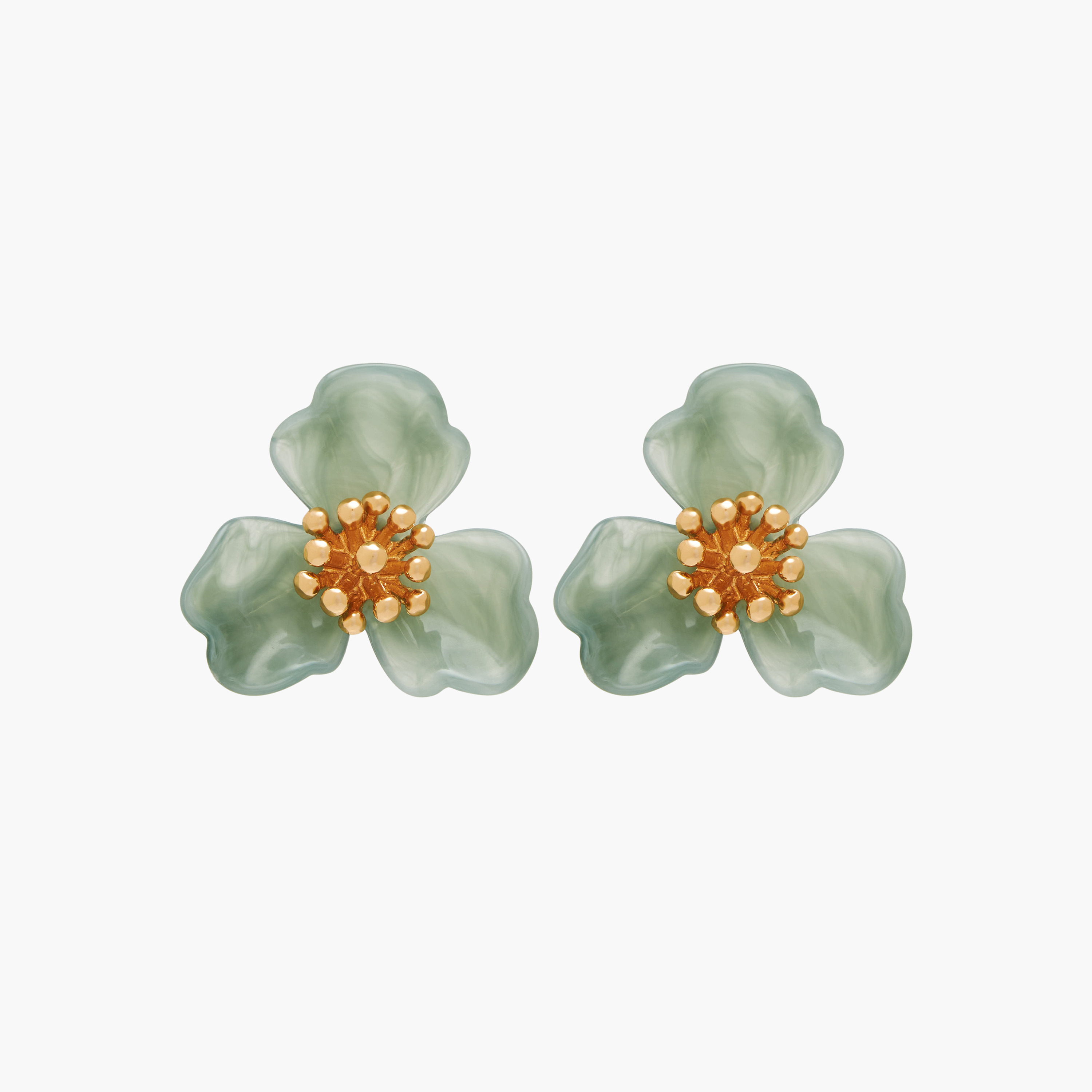 Resin Finish Flower Stud Earring with Pushback Closure-women-watchesandjewellery-jewellery-earrings-image-1