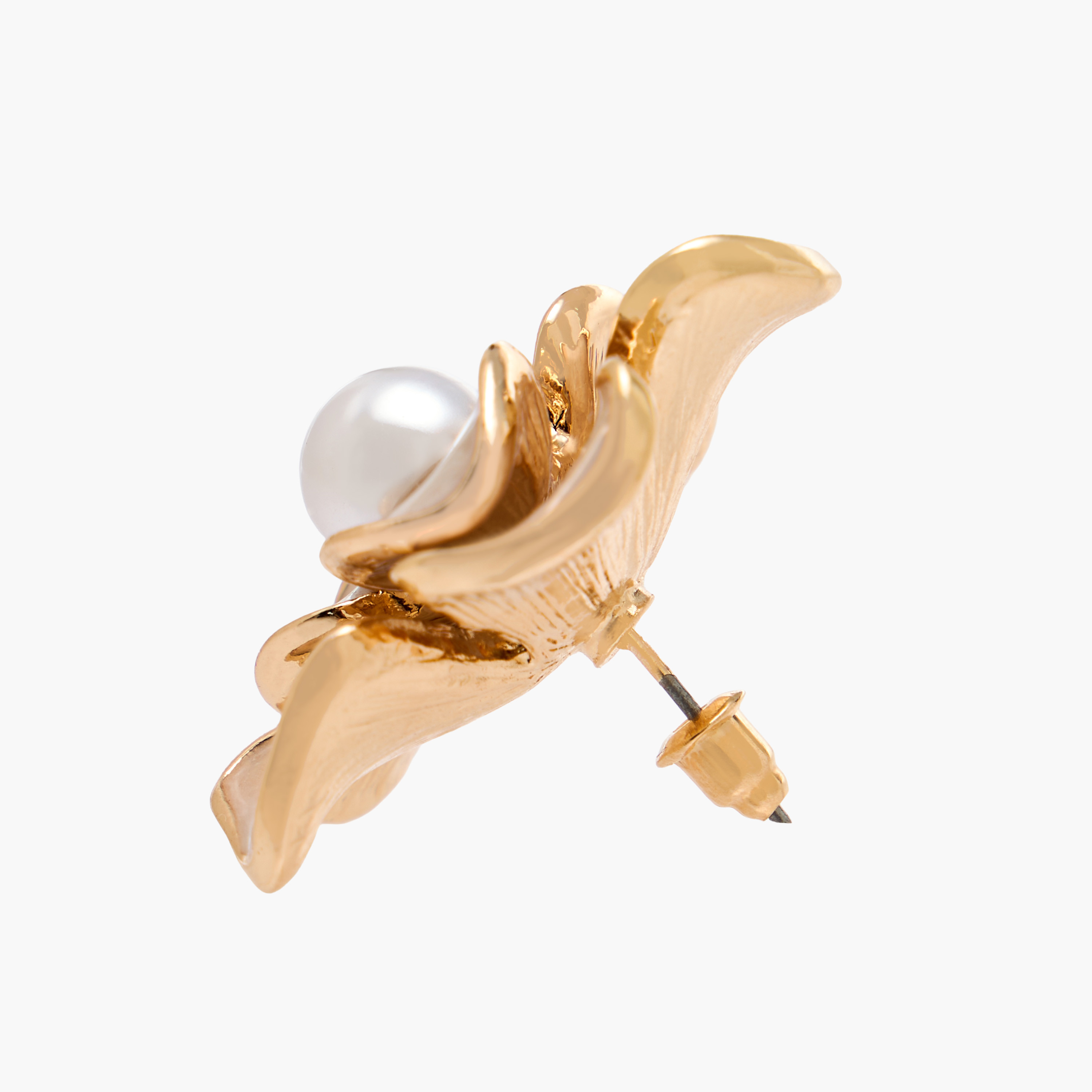 Floral Pearl Stud Earrings with Pushback Closure-women-watchesandjewellery-jewellery-earrings-image-5