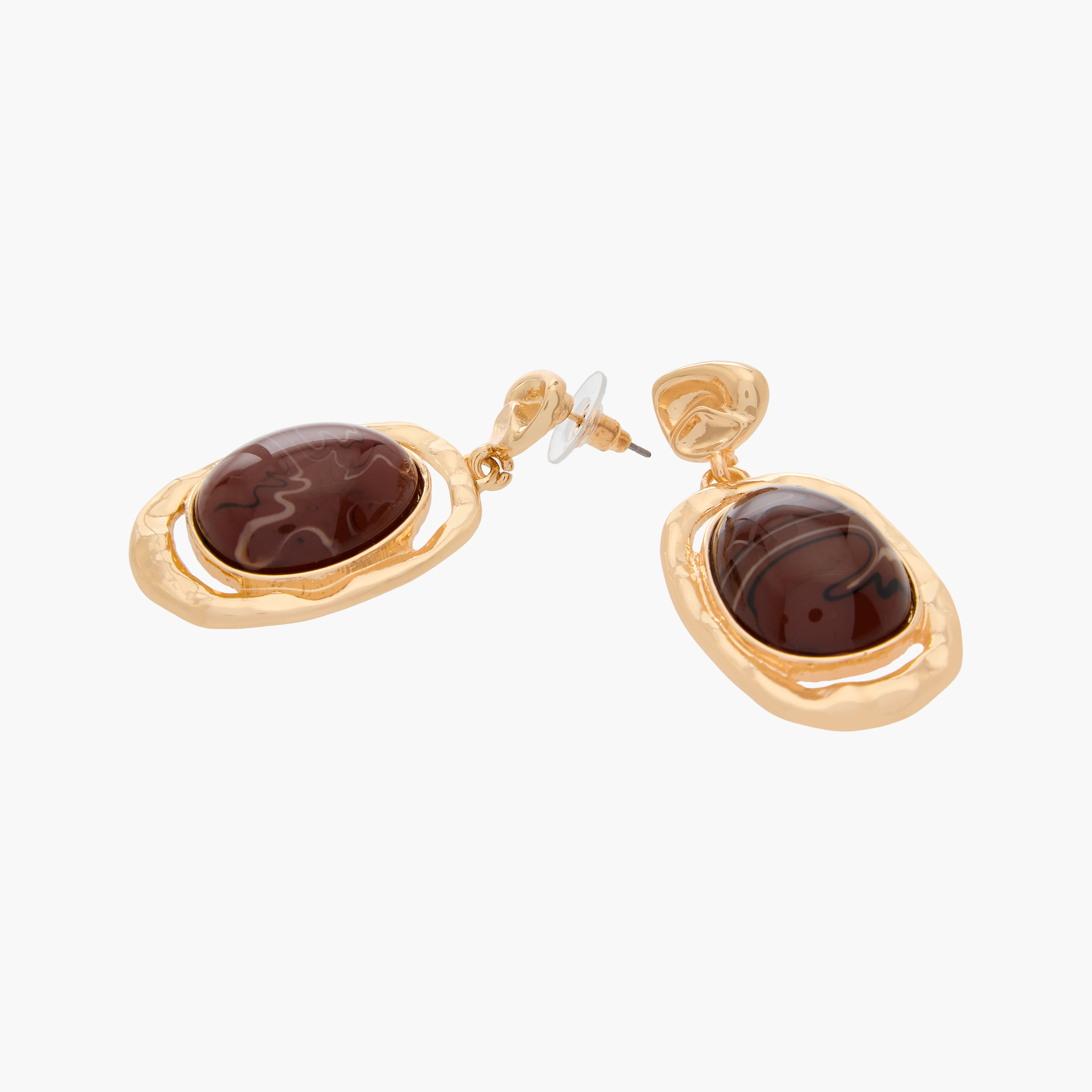 Metallic Embellished Drop Earrings with Pushback Closure-women-watchesandjewellery-jewellery-earrings-image-4