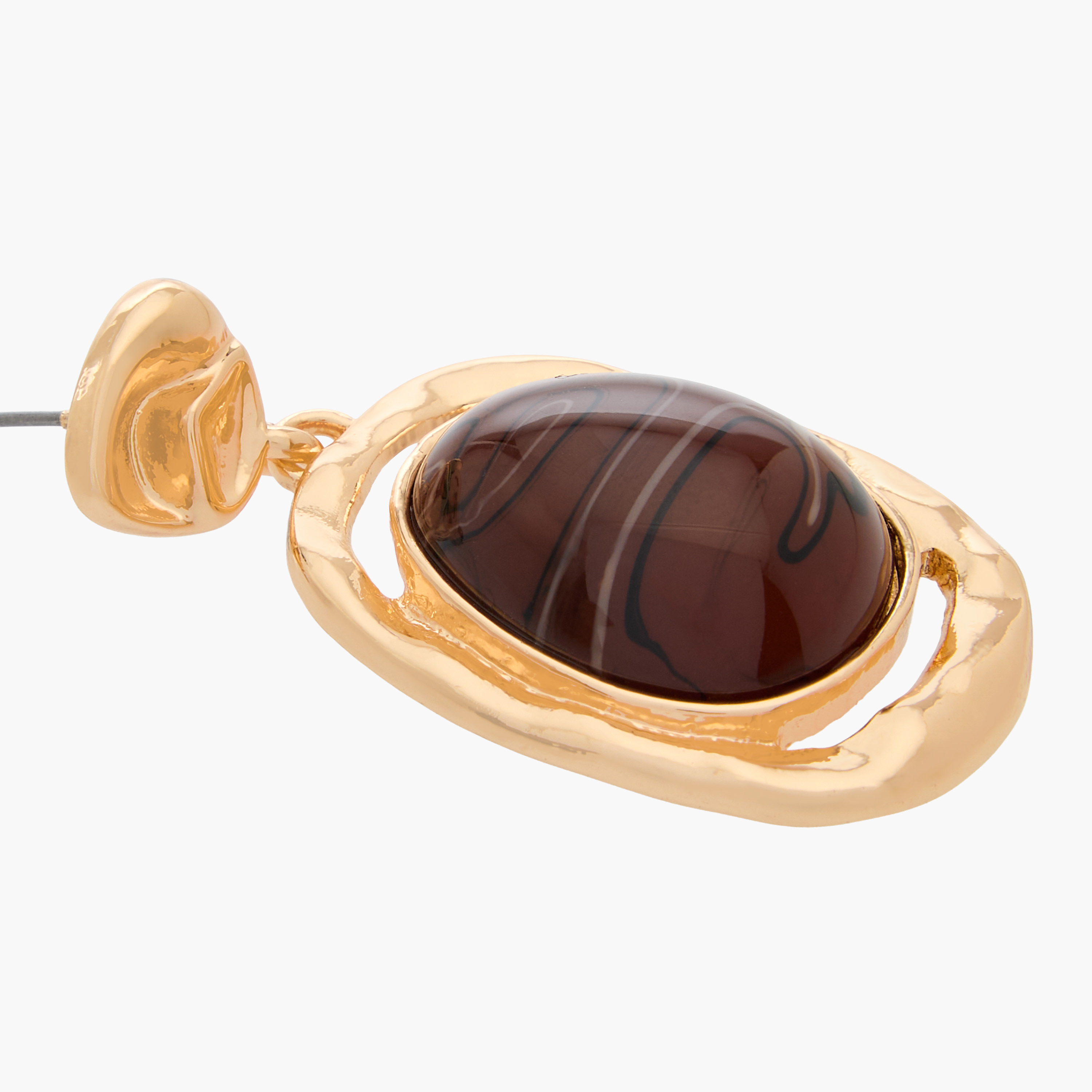 Metallic Embellished Drop Earrings with Pushback Closure-women-watchesandjewellery-jewellery-earrings-image-5