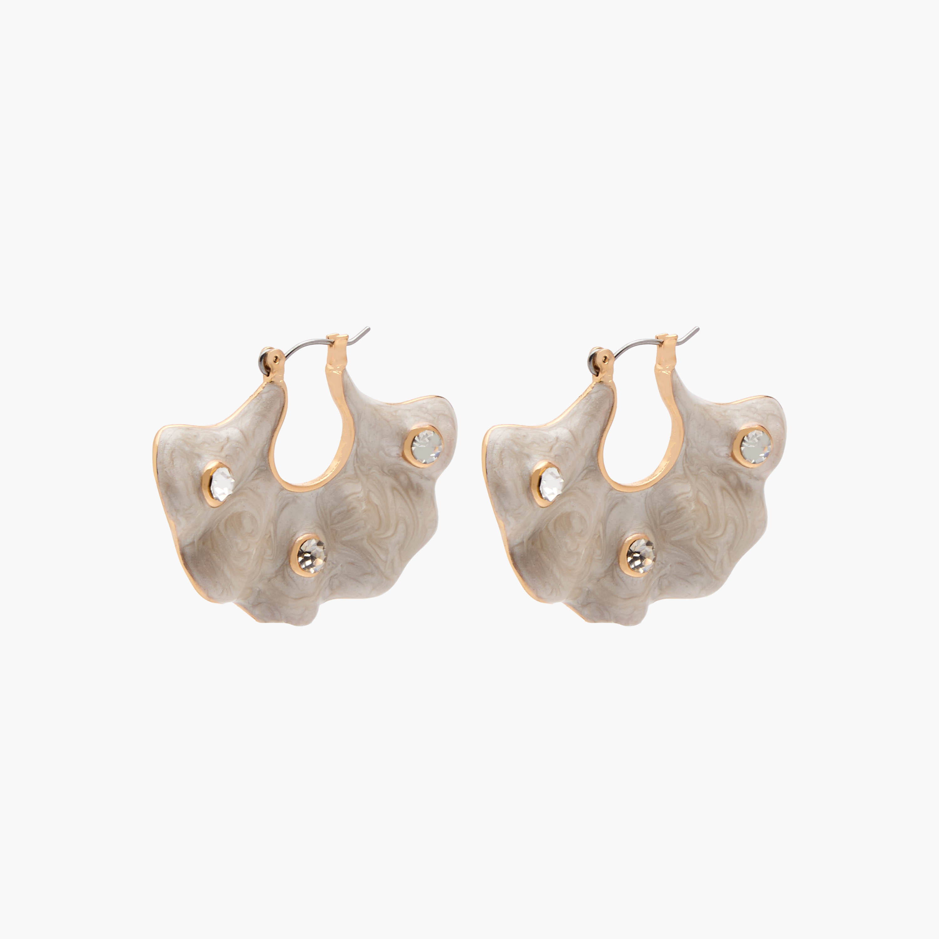 Metallic Embellished Earrings with Clasp Closure-women-watchesandjewellery-jewellery-earrings-image-3