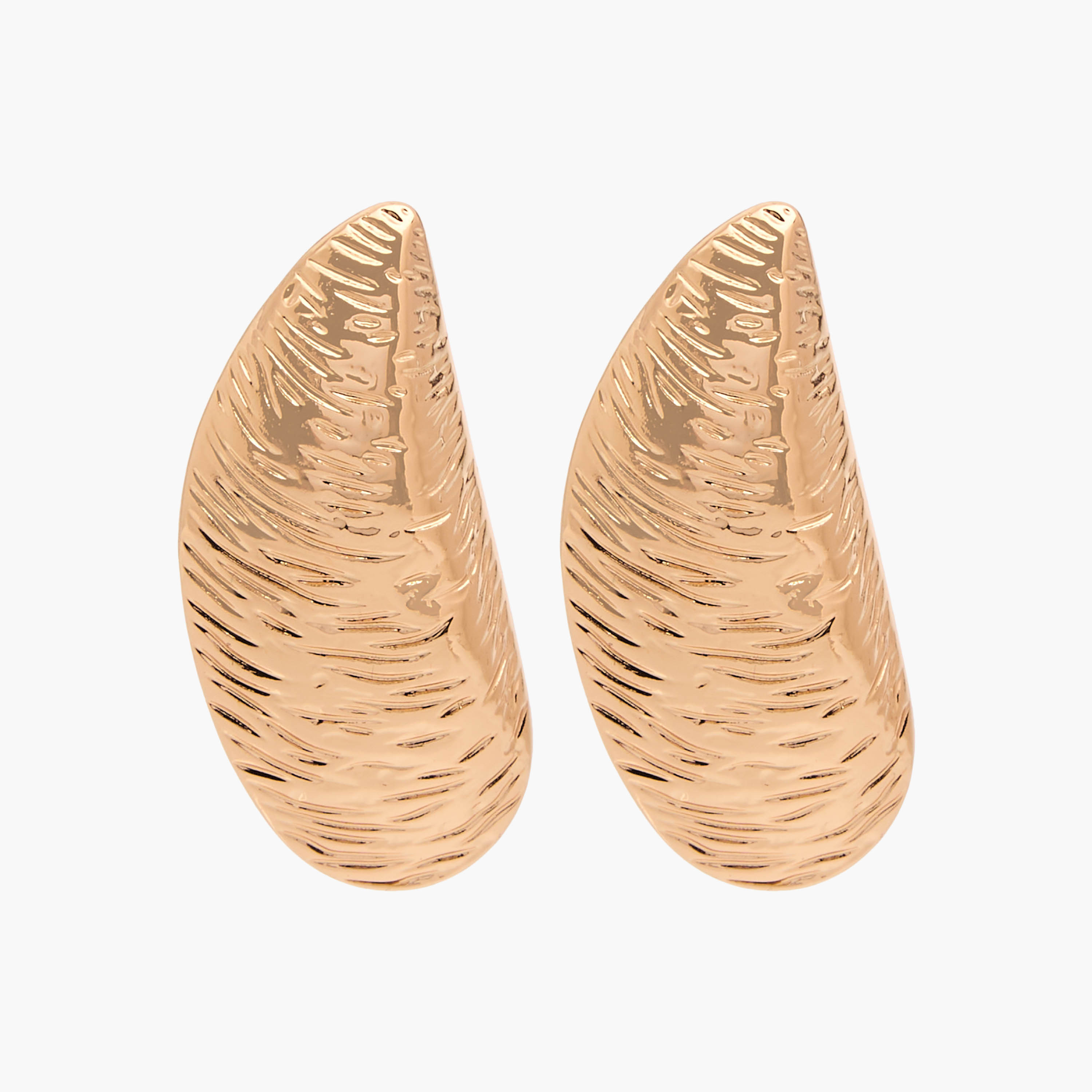 Gold Finish Shell Shaped Stud Earrings with Pushback Closure-women-watchesandjewellery-jewellery-earrings-image-1