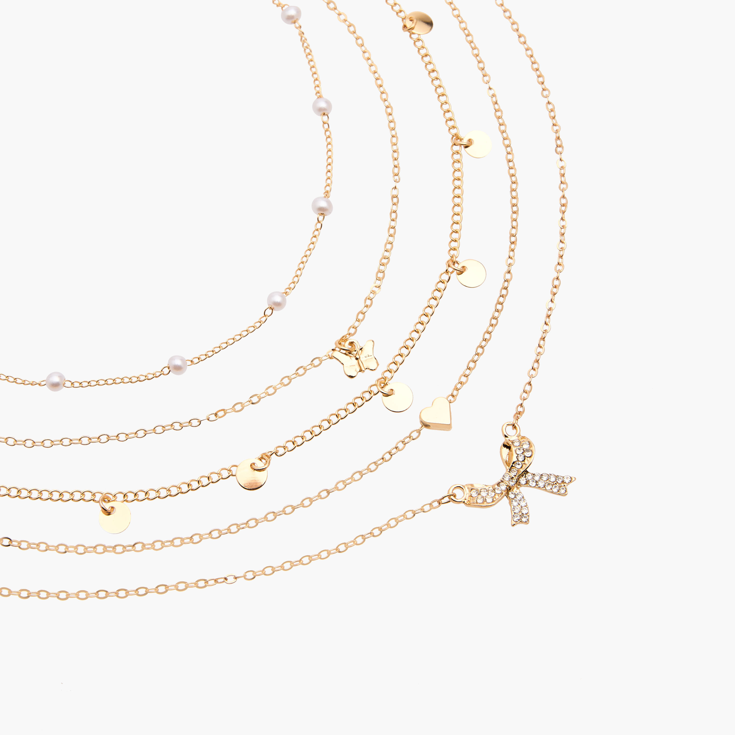 عقد ميتالك بتفاصيل زينة - طقم 5 قطع-women-watchesandjewellery-jewellery-necklacesandpendants-image-8