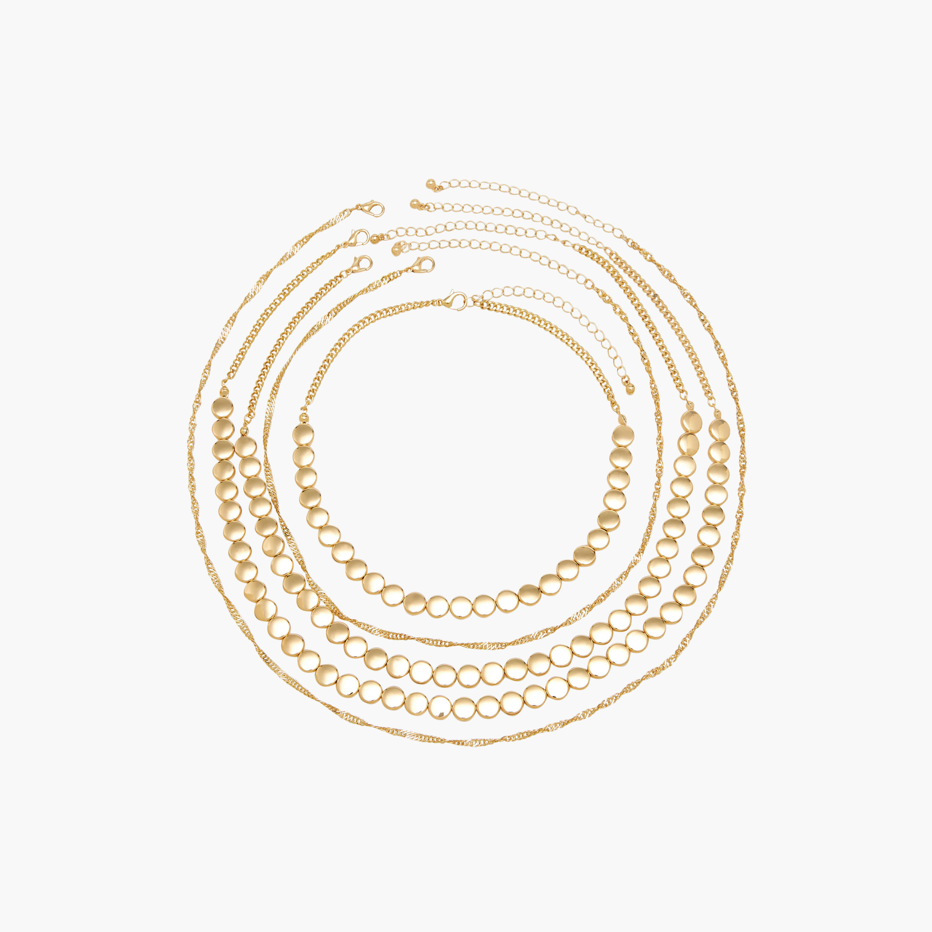 Pack of 5 - Metal Necklace with Lobster Clasp Closure-women-watchesandjewellery-jewellery-necklacesandpendants-image-1