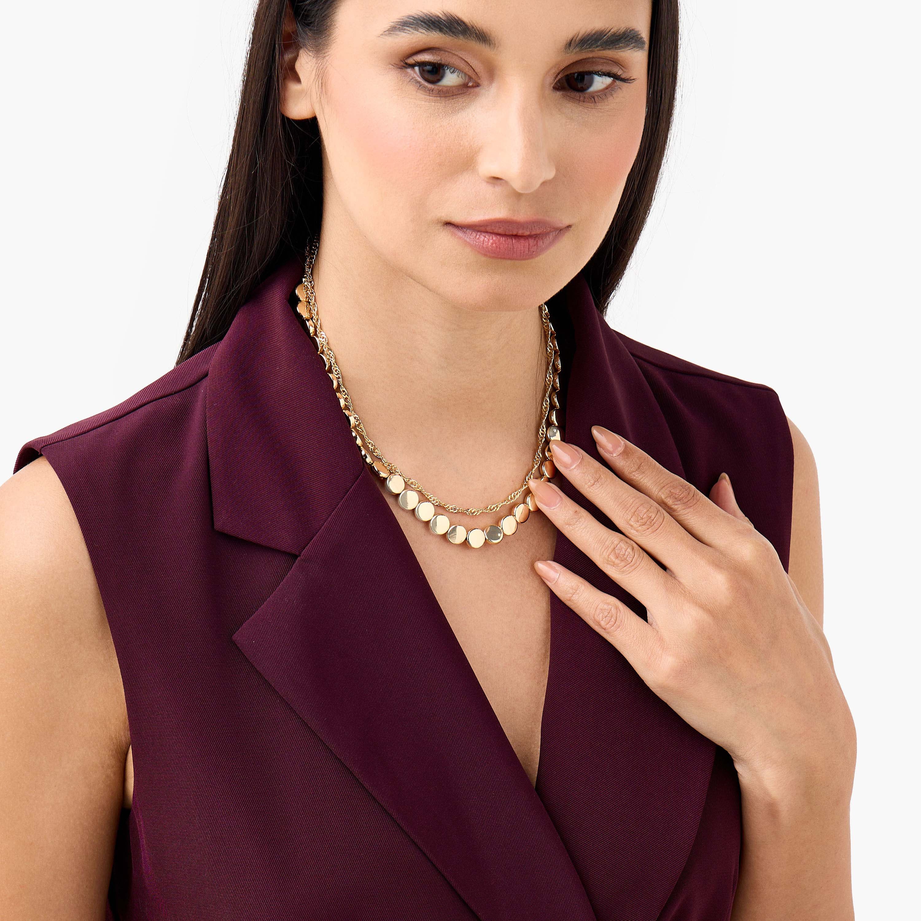 Pack of 5 - Metal Necklace with Lobster Clasp Closure-women-watchesandjewellery-jewellery-necklacesandpendants-image-2