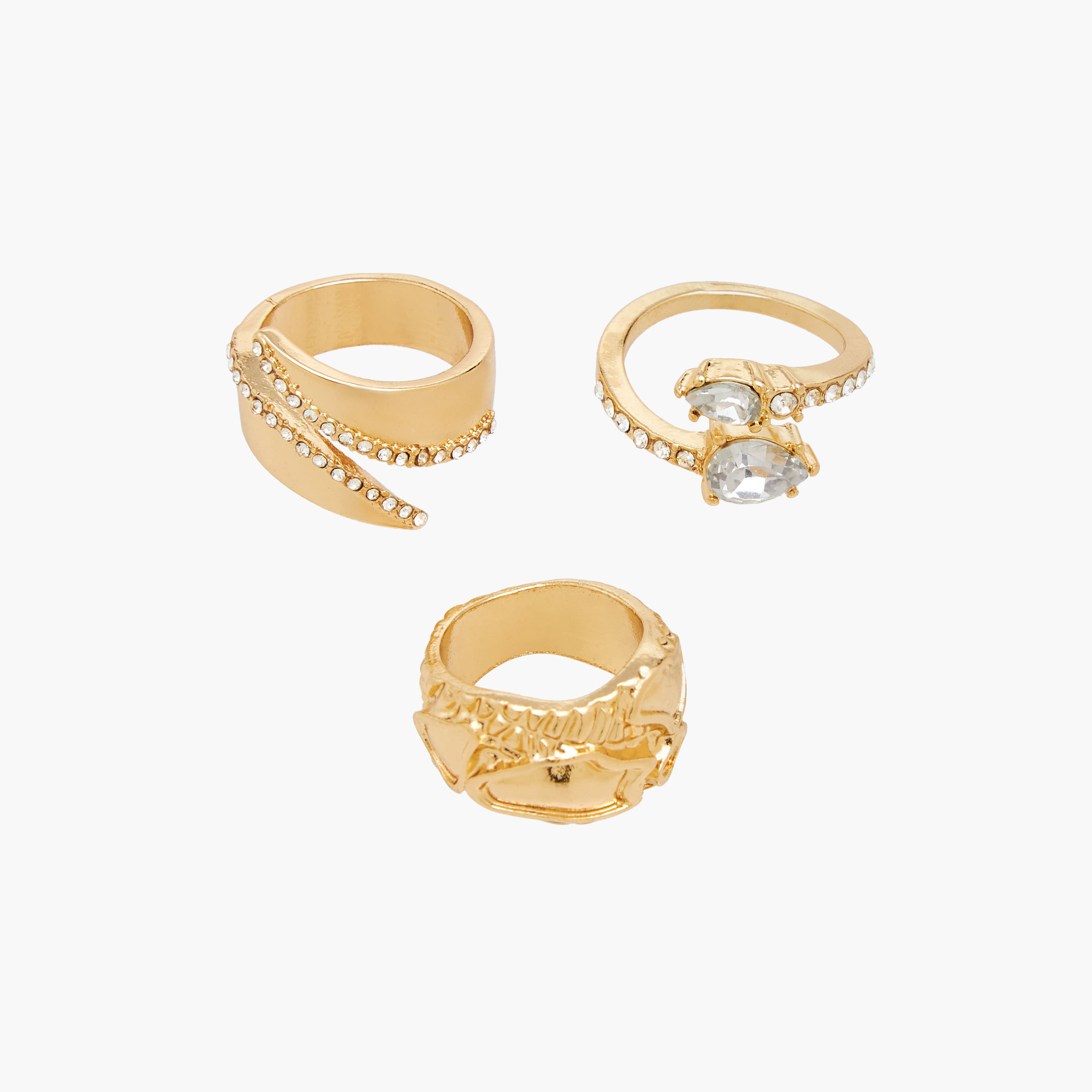 Pack of 3 - Metallic Ring-women-watchesandjewellery-jewellery-rings-image-1