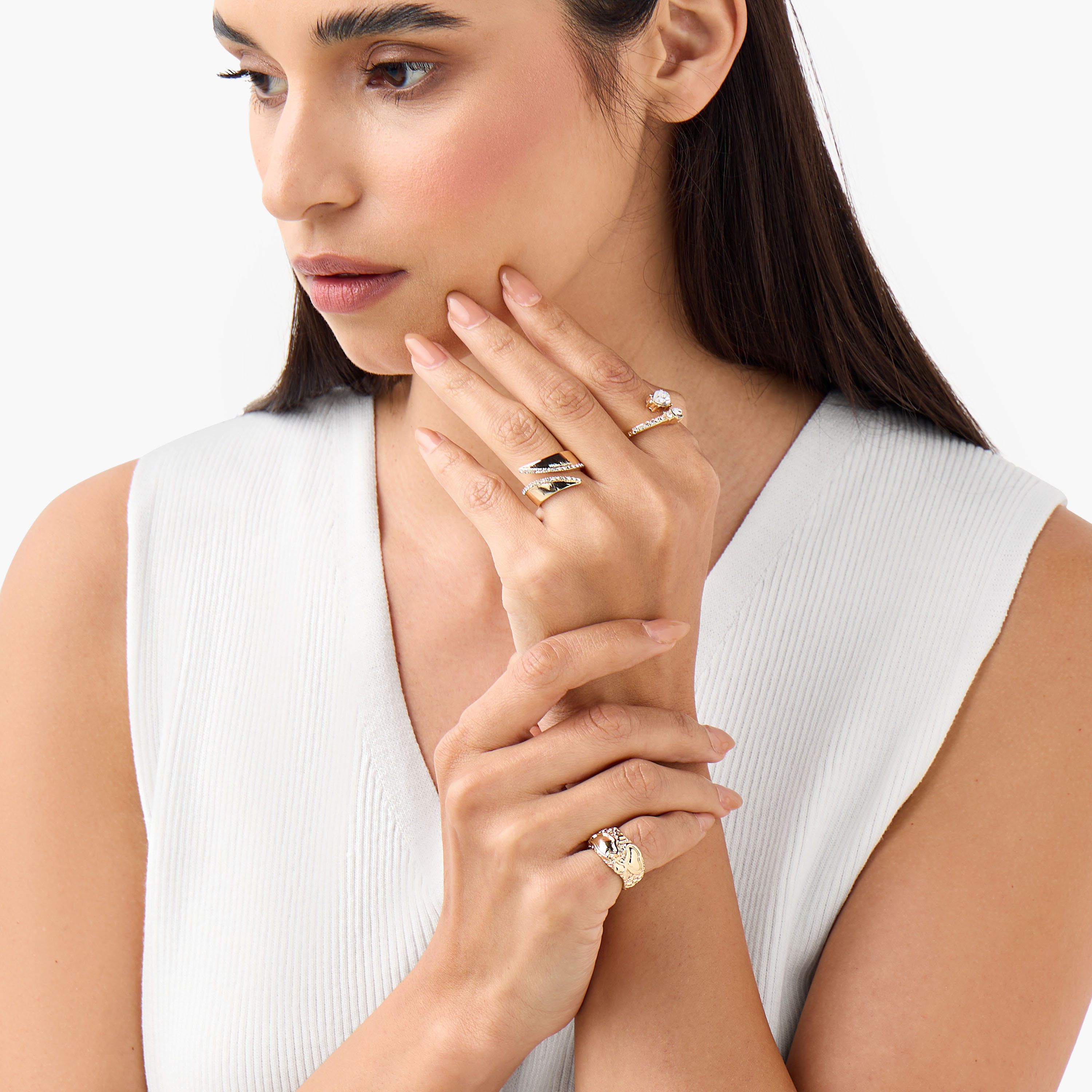 Pack of 3 - Metallic Ring-women-watchesandjewellery-jewellery-rings-image-2