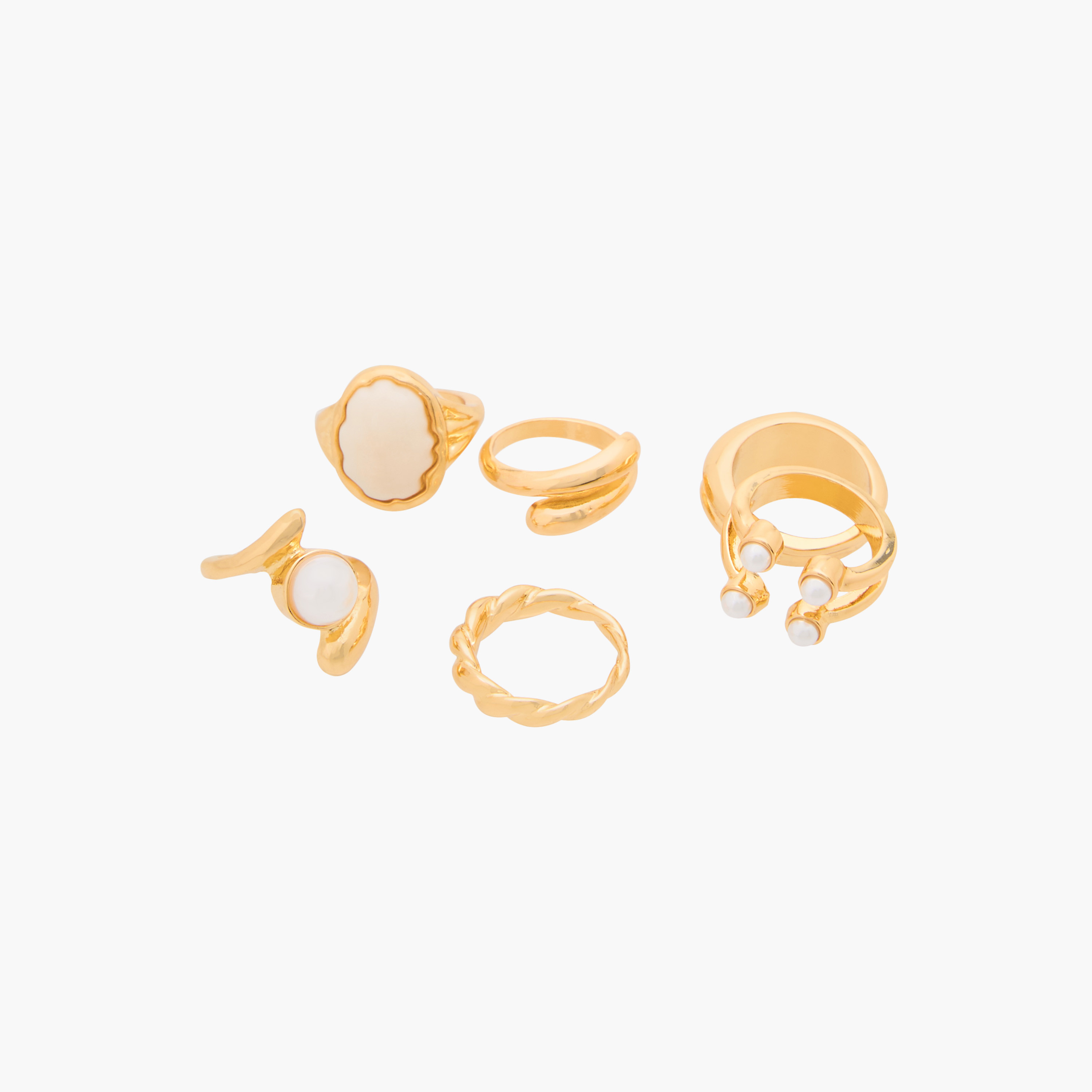 Set of 6 - Gold Tone Ring with Assorted Design-women-watchesandjewellery-jewellery-rings-image-3