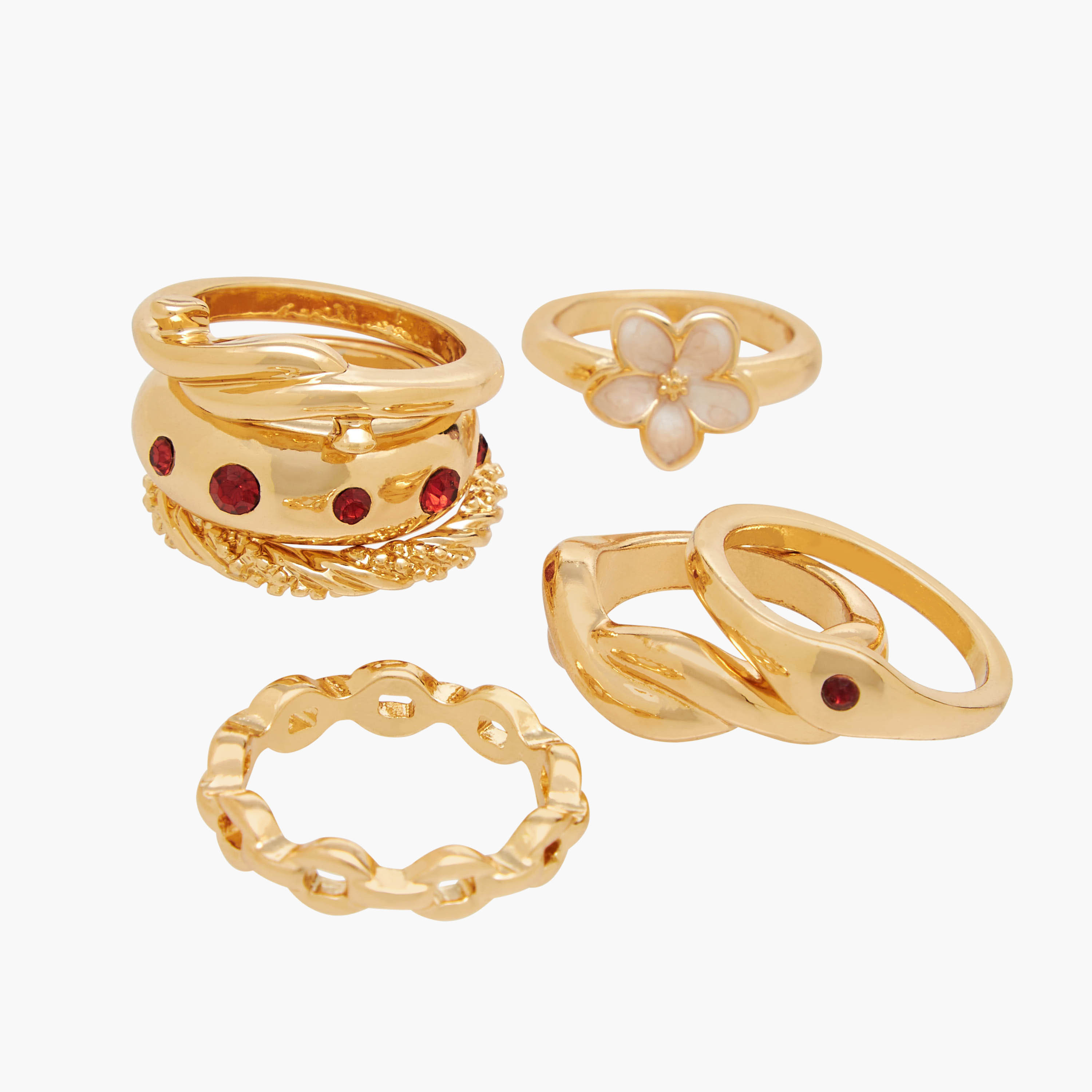 Pack of 7 - Metallic Ring-women-watchesandjewellery-jewellery-rings-image-3