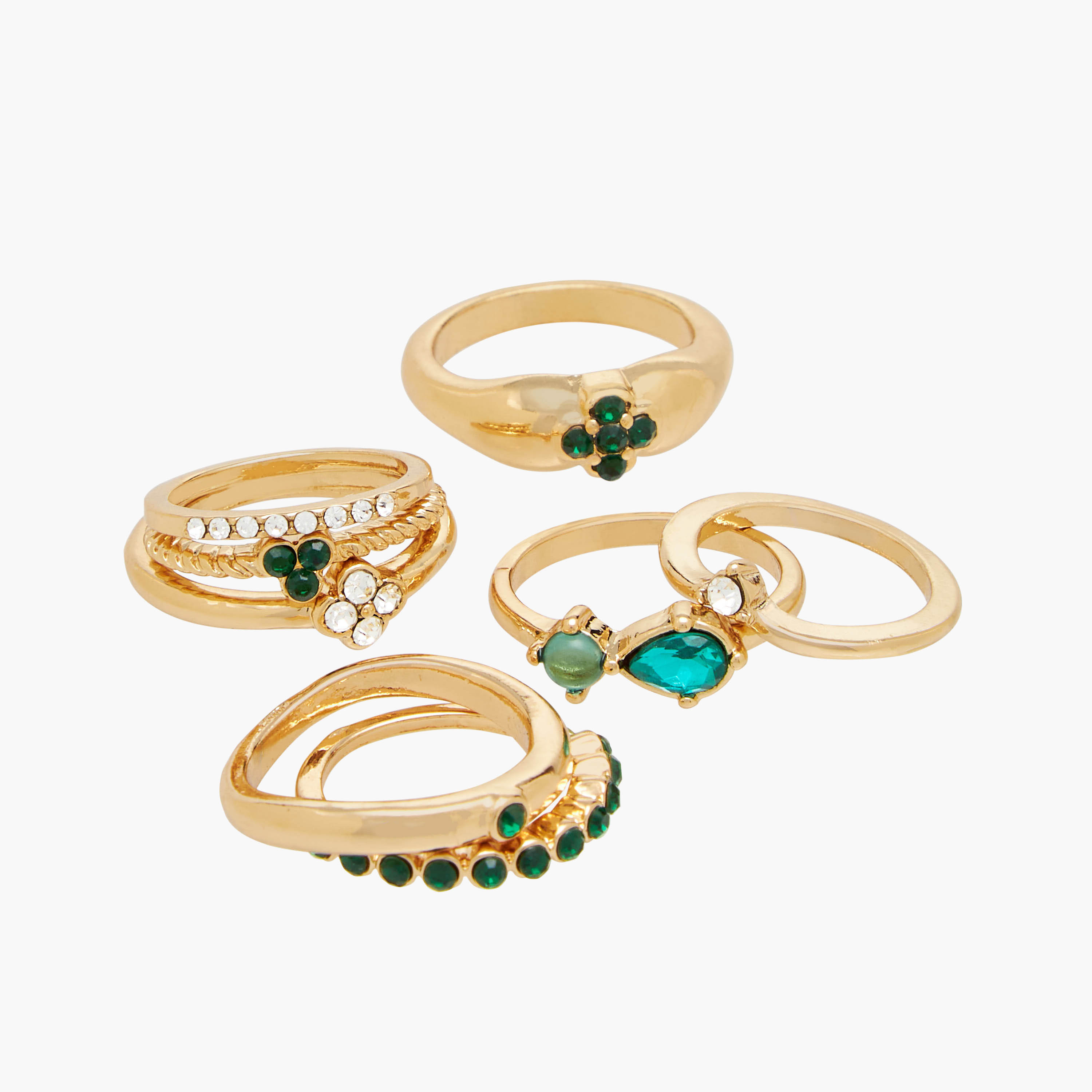Pack of 8 - Metallic Ring-women-watchesandjewellery-jewellery-rings-image-3