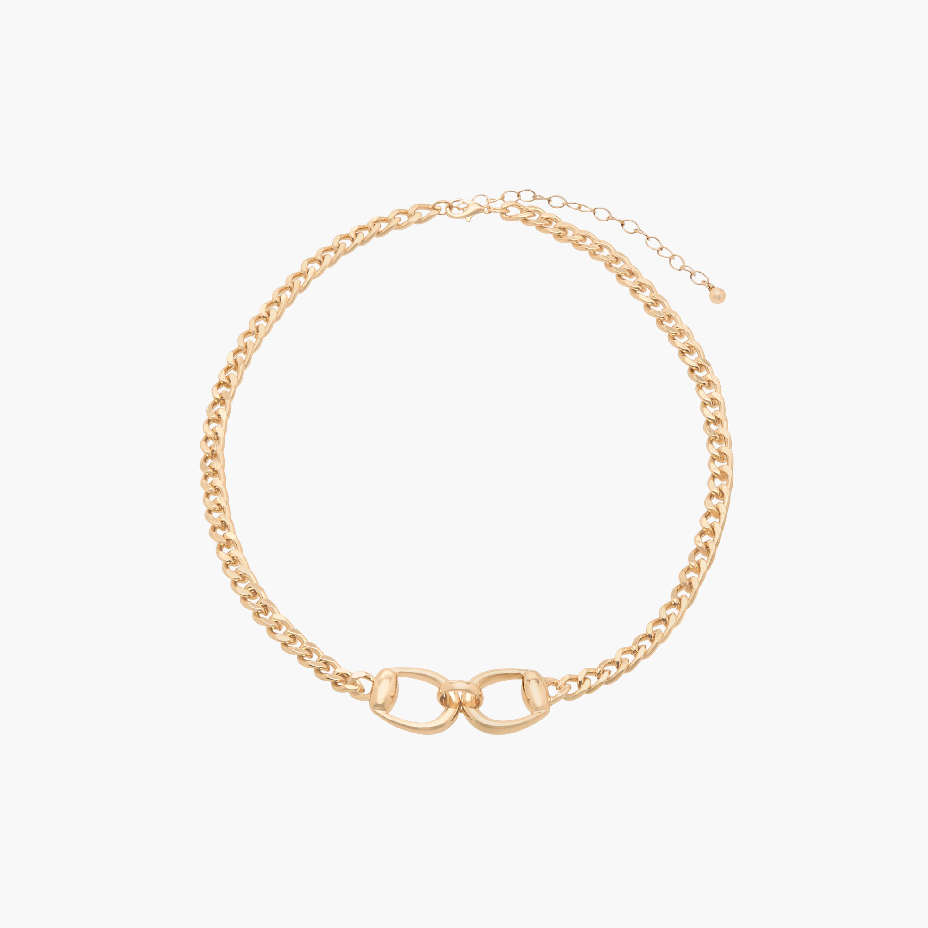 عقد سلسلة معدن بتفاصيل حلية متداخلة-women-watchesandjewellery-jewellery-necklacesandpendants-image-1