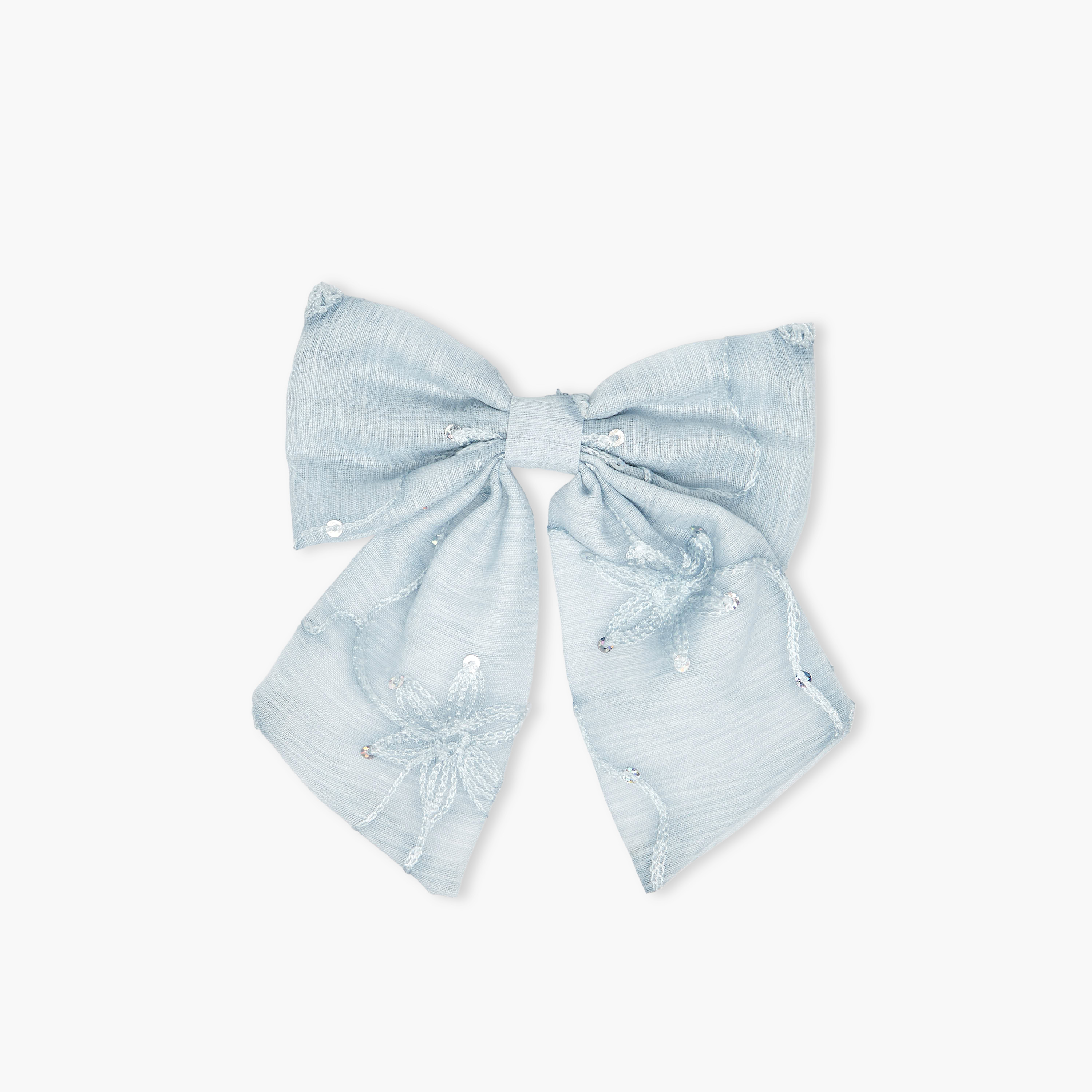 Bow Barrette Hair Clip with Embroidery-women-hairaccessories-clips-image-1
