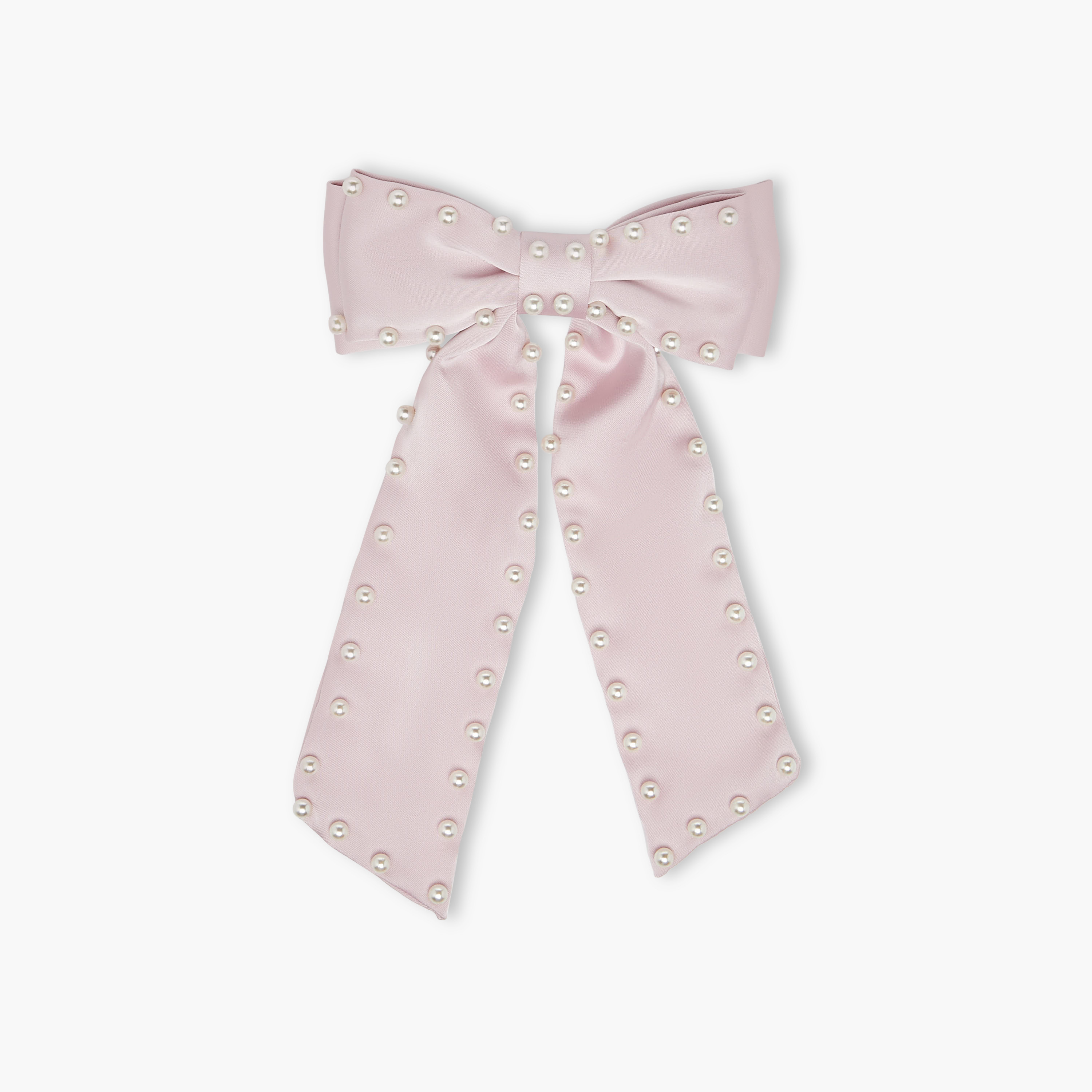 Bow Barrette Hair Clip with Pearl Trim-women-hairaccessories-clips-image-1